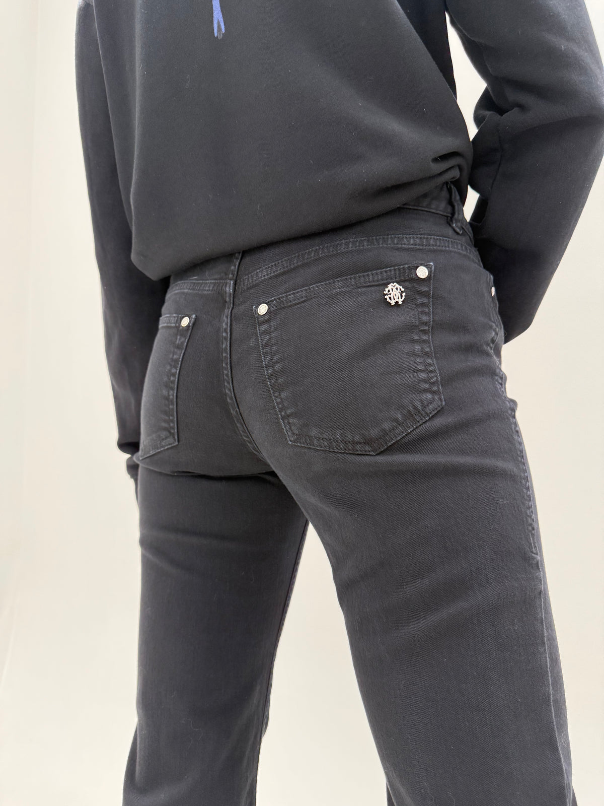 Jeans Roberto Cavalli negri bootcut modelatori petite