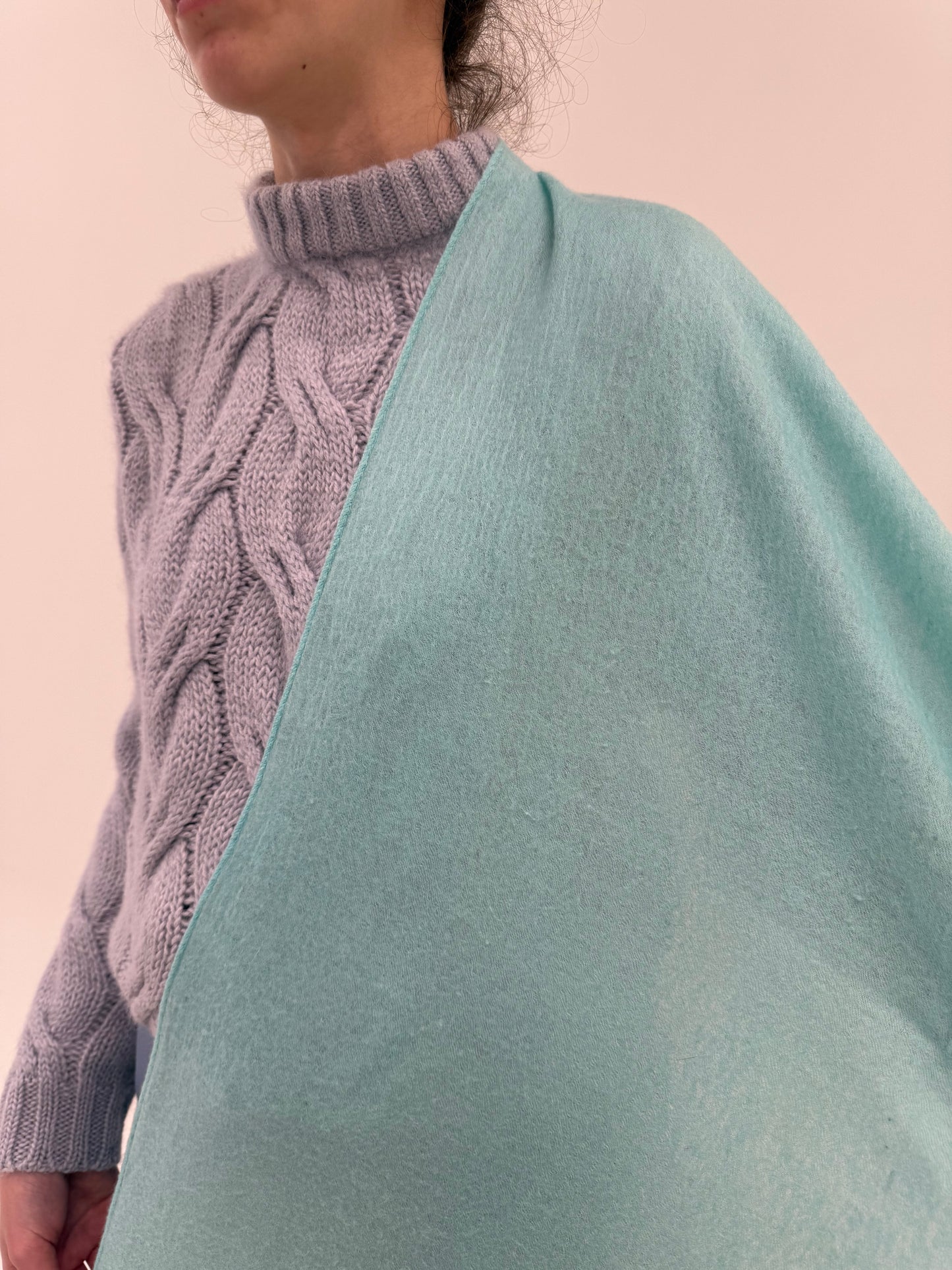 Shawl din cașmir mint green