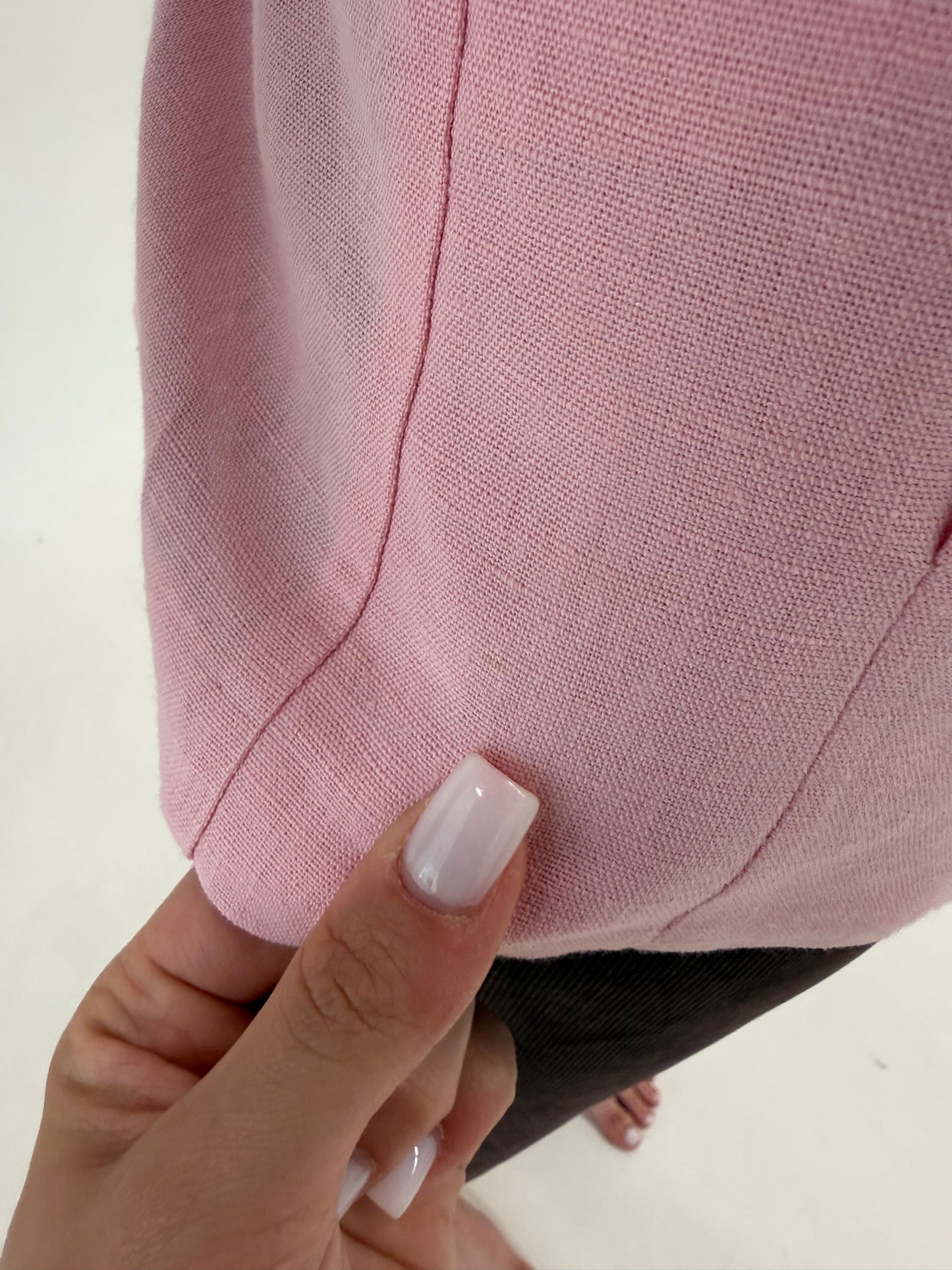 Sacou vintage italian excepțional powder Pink din pânză de in și bumbac