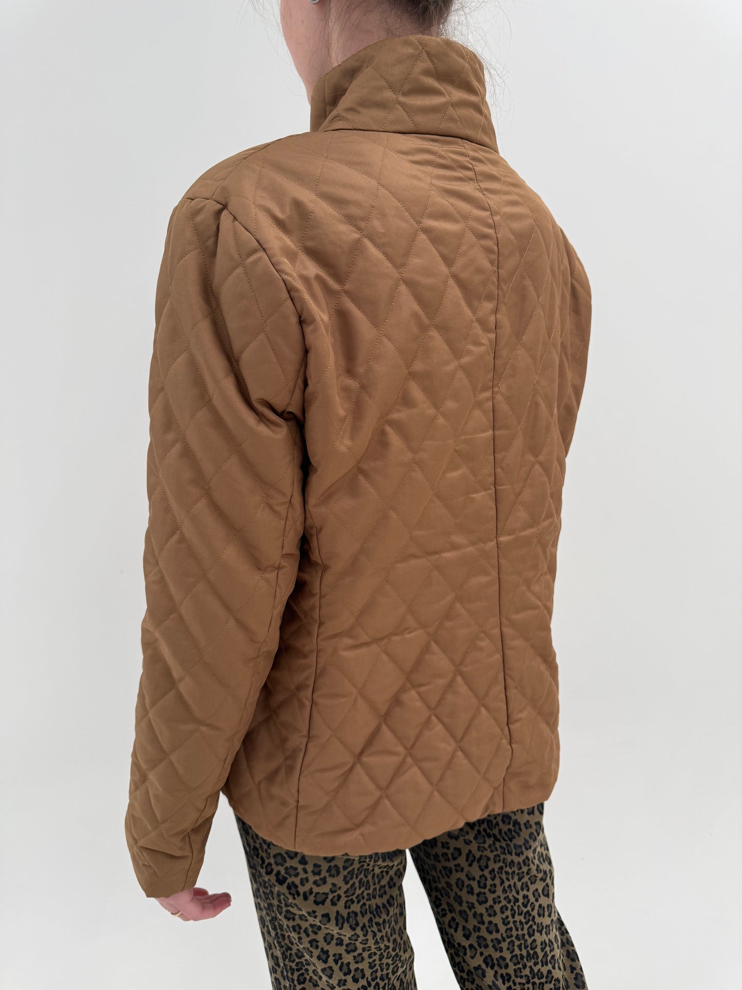 Geacă Burberry matlasata camel subțire de primăvară tall