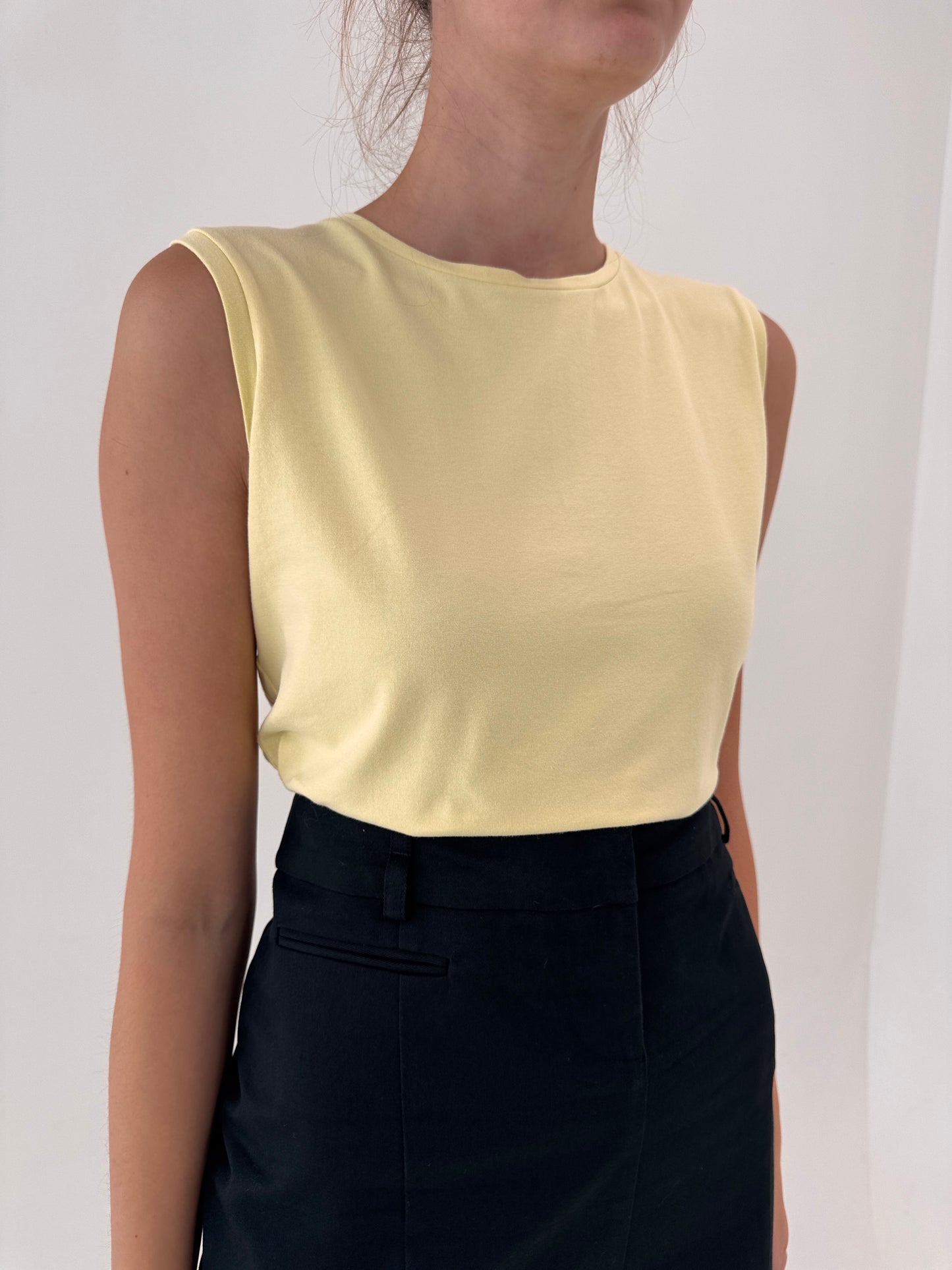 Top Max Mara butter yellow din bumbac excepțional