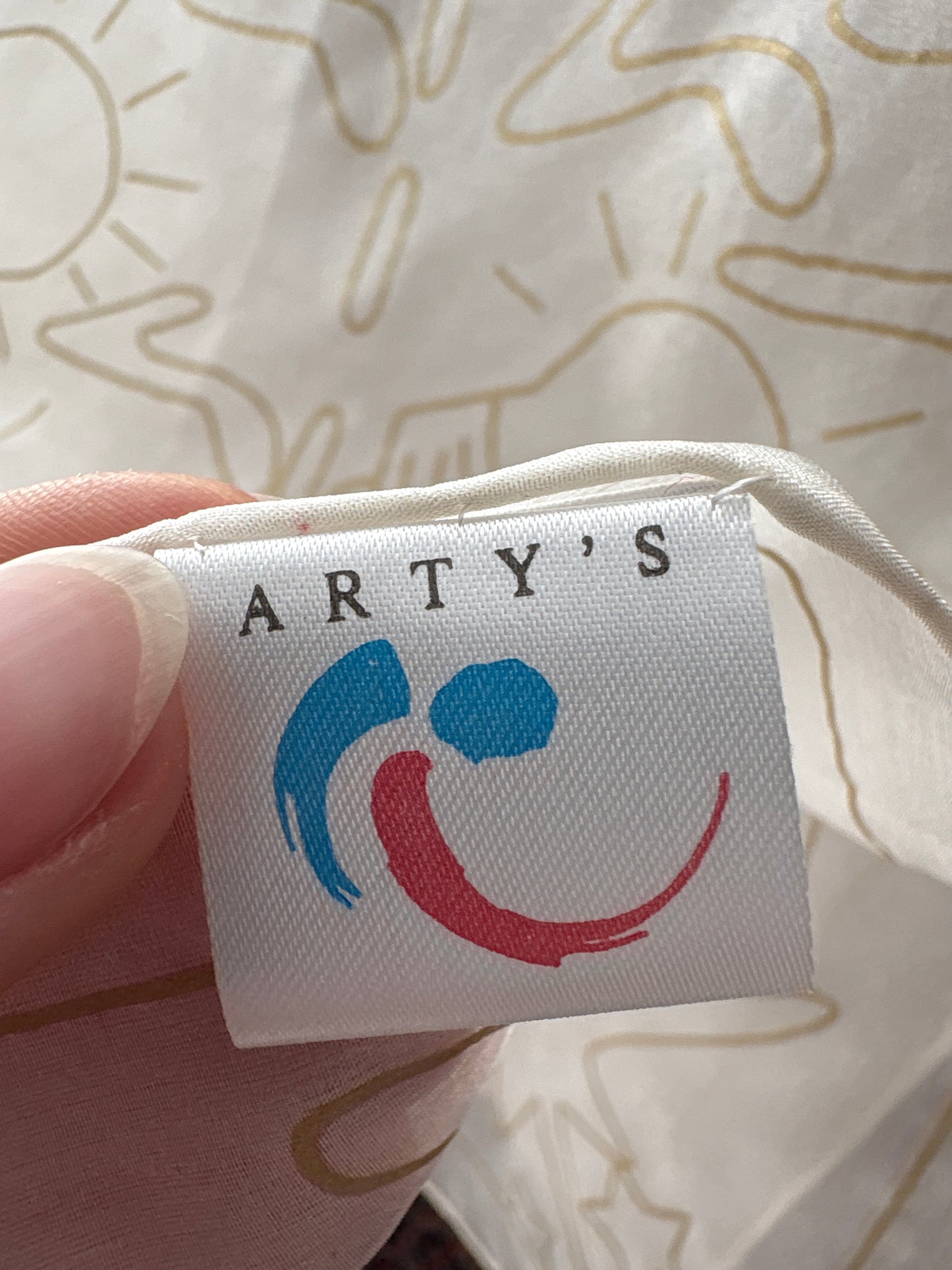 Eșarfă butter white din mătase naturală cu print camel