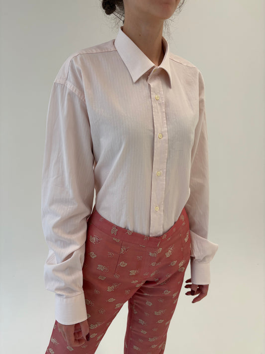 Cămașa luxury Feraud powder Pink din poplin texturat plin