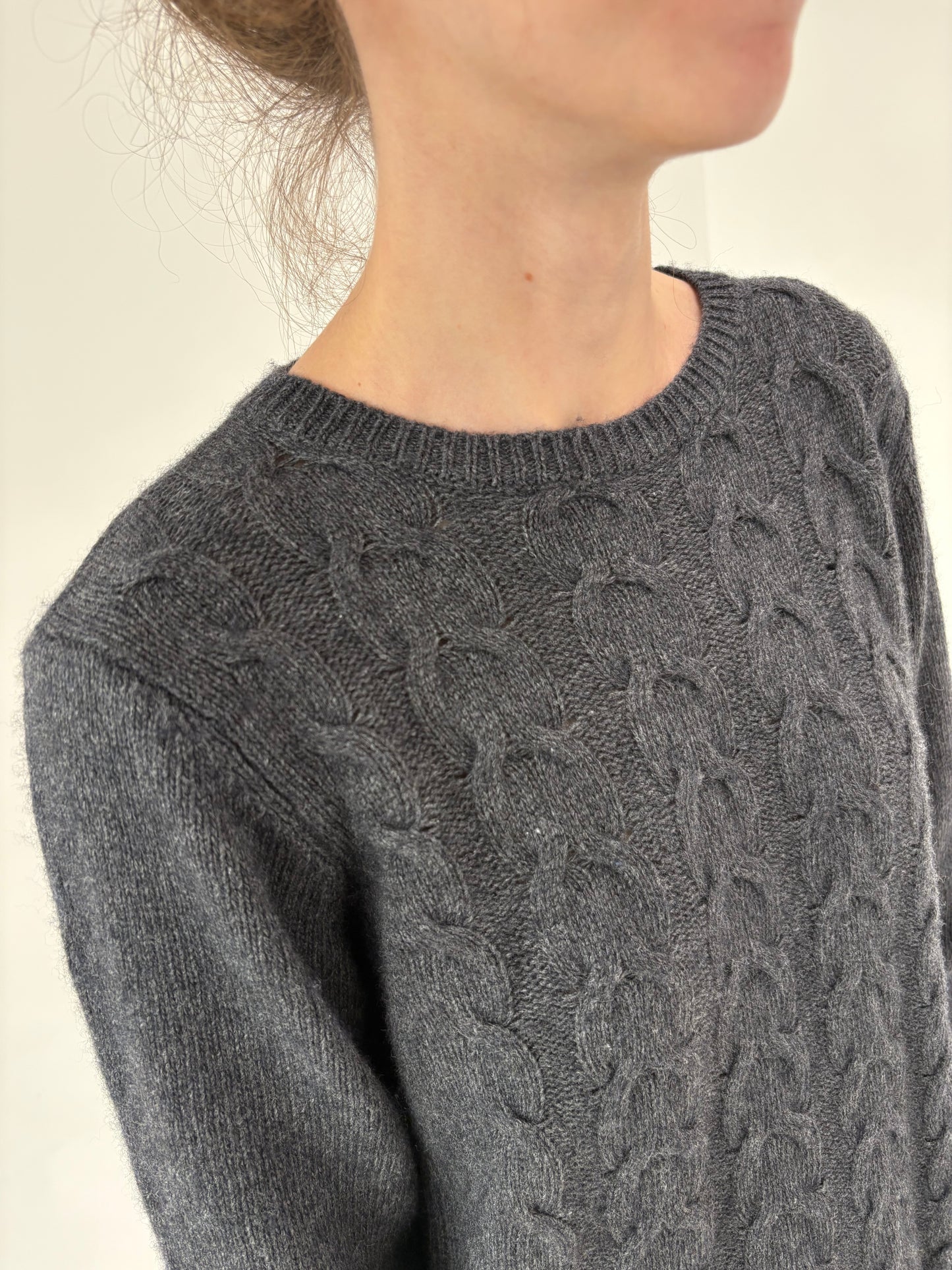 Pulover high end texturat de gramaj mare din lana merino extrafina