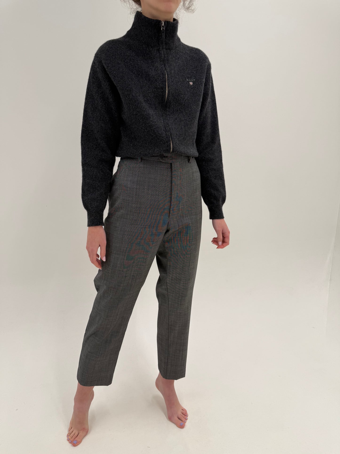 Pantaloni clasici din lana extrafina italienești