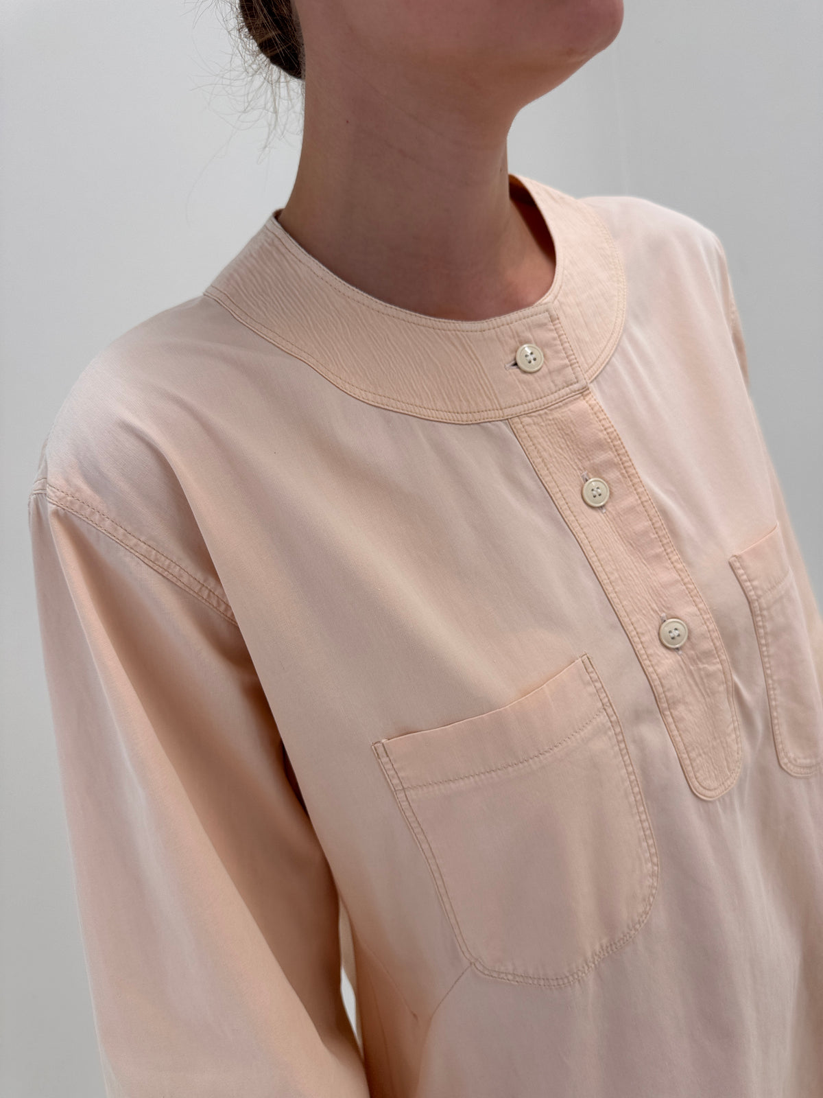 Rochie vintage de brand luxury Cacharel on stil kaftan din poplin de bumbac