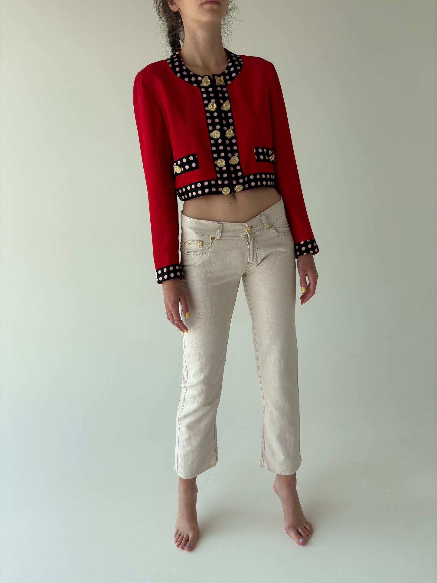Pantaloni vintage luxury Roberto Cavalli noi cu etichetă