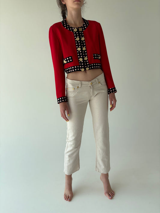 Pantaloni vintage luxury Roberto Cavalli noi cu etichetă