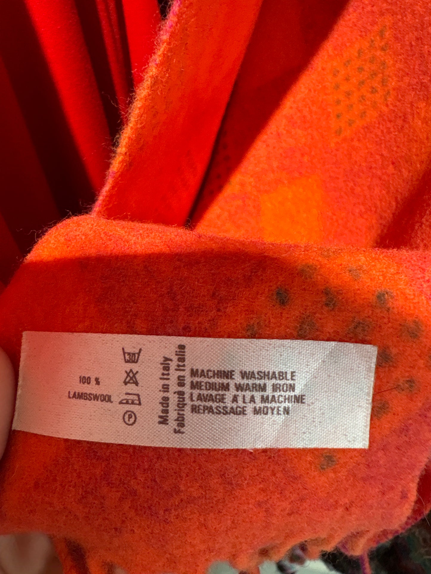 Fular în combinație superbă de culori tari din lana extrafina