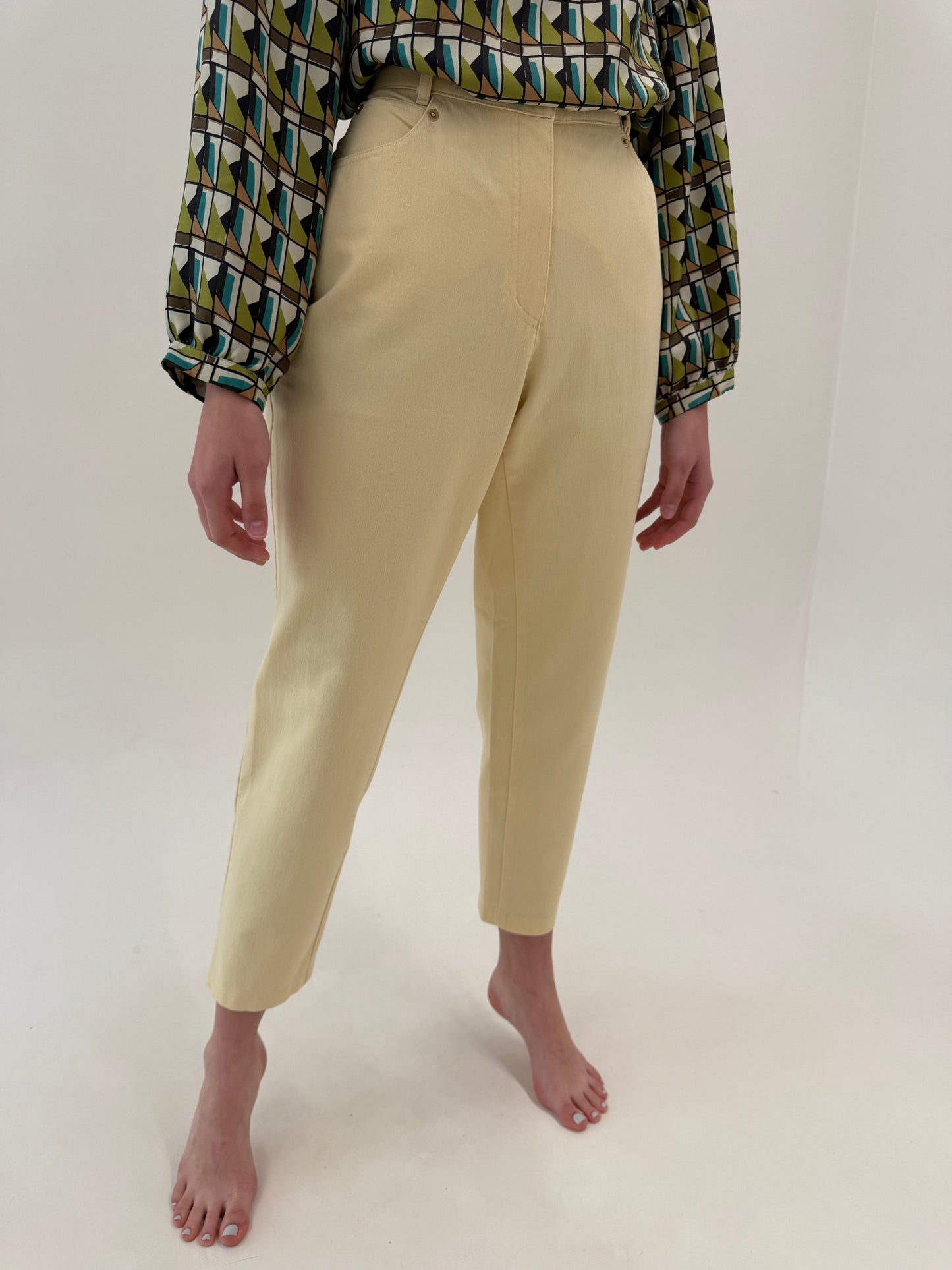 Jeans mom fit de vară ultra confort modelatori butter yellow