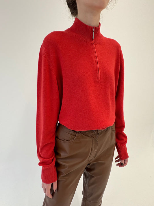 Maleta din cașmir multiply de brand luxury de tricotaje coral red