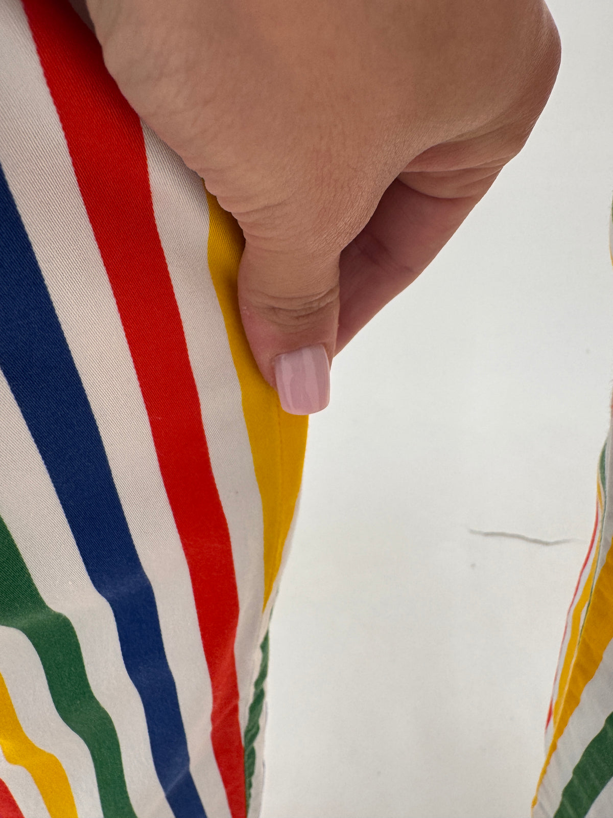 Pantaloni Rocco Barocco luxury țigaretă în dungi din canvas fin de bumbac