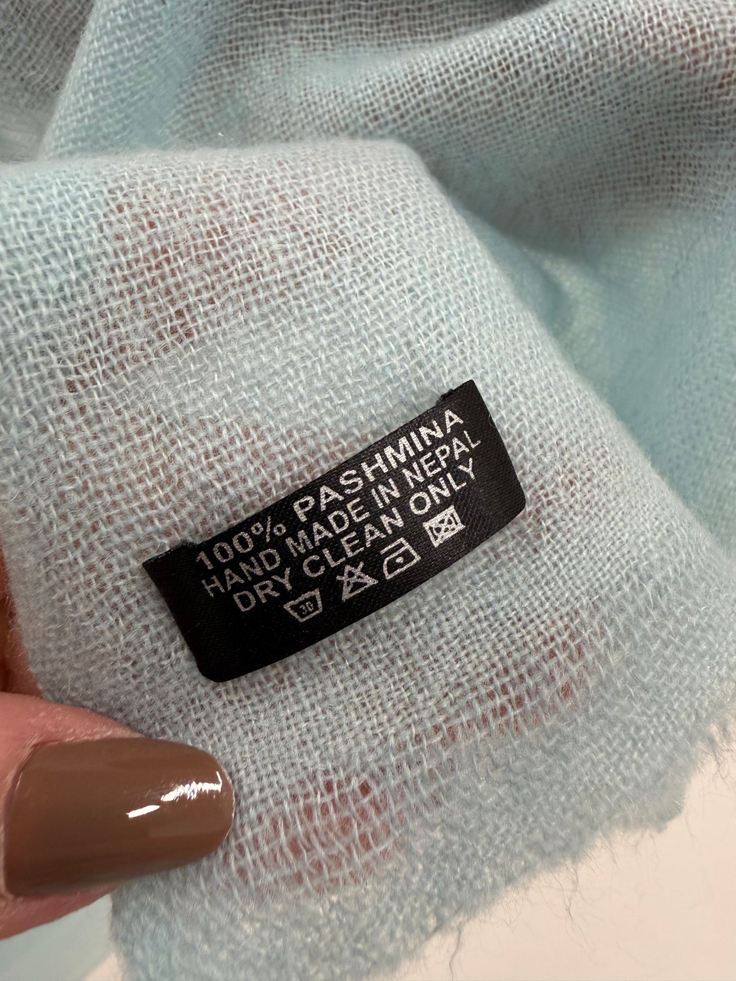 Shawl baby blue din cașmir