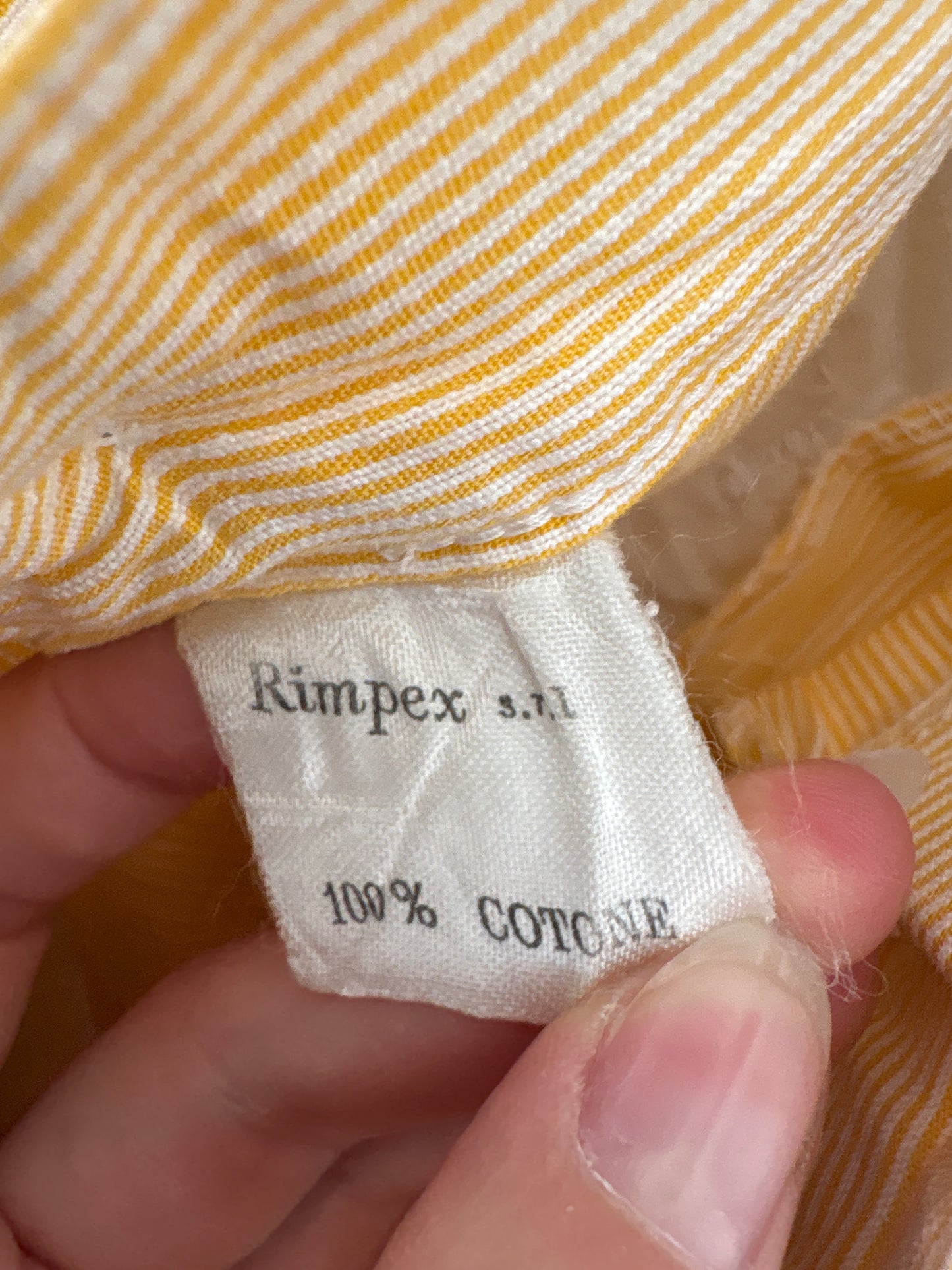 Pantaloni butter yellow tall in dungi fine verticale din panzica de bumbac