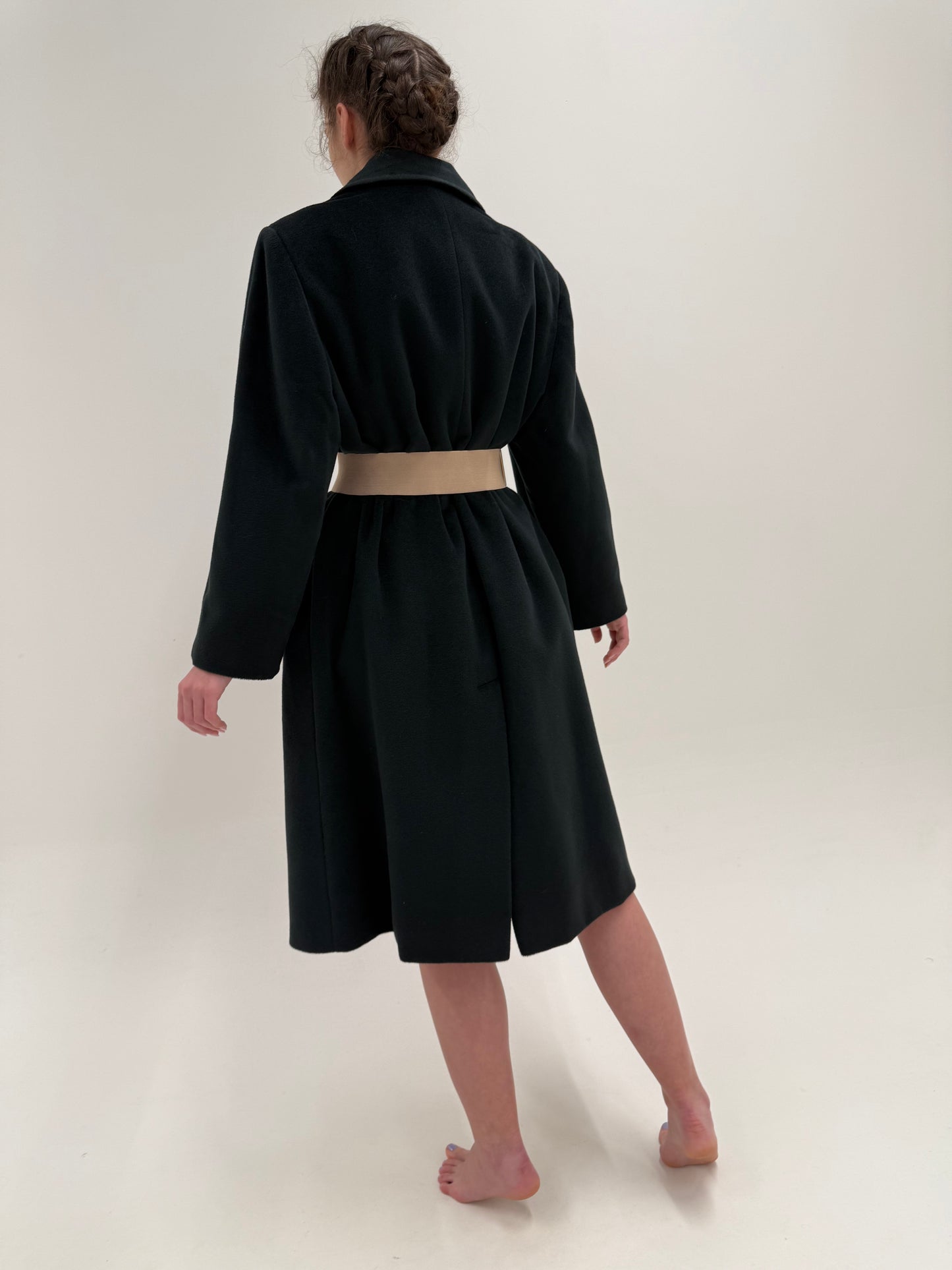 Palton ultra luxury Piacenza din stofă plină extrem de fină de lână forest green