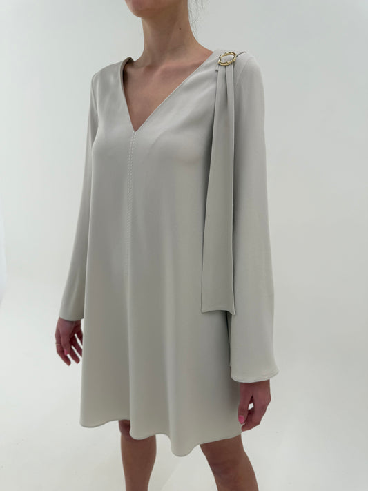 Rochie nouă luxury Trussardi de la business la cocktail silver gray