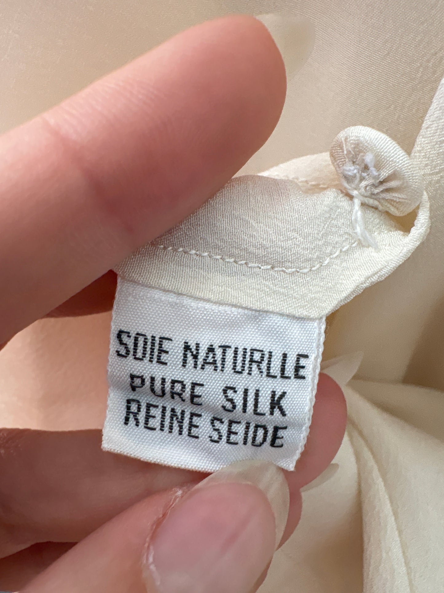 Cămașa vintage din mătase naturală butter white