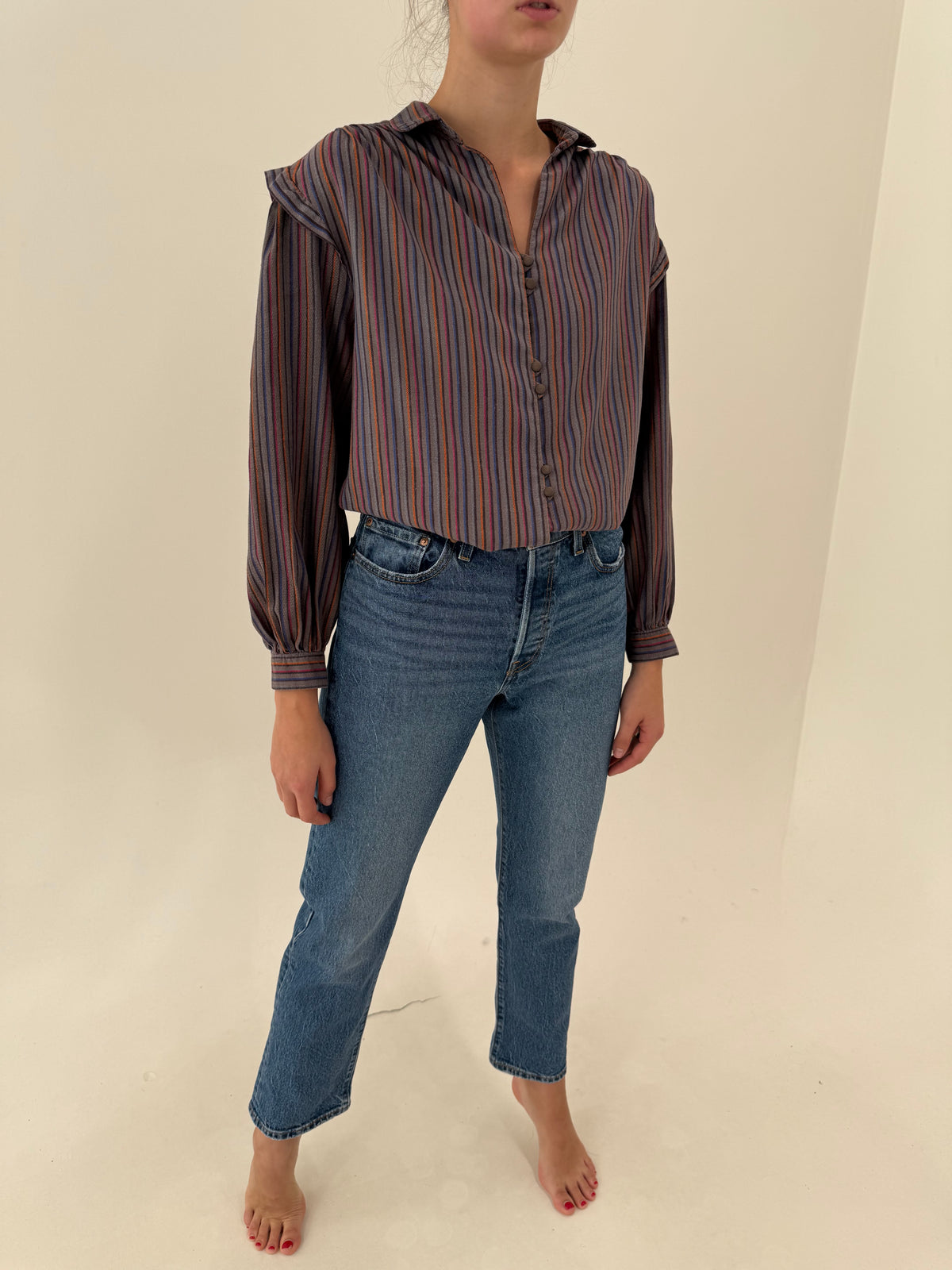 Jeans Levi’s 501 classic wash din bumbac gros confort
