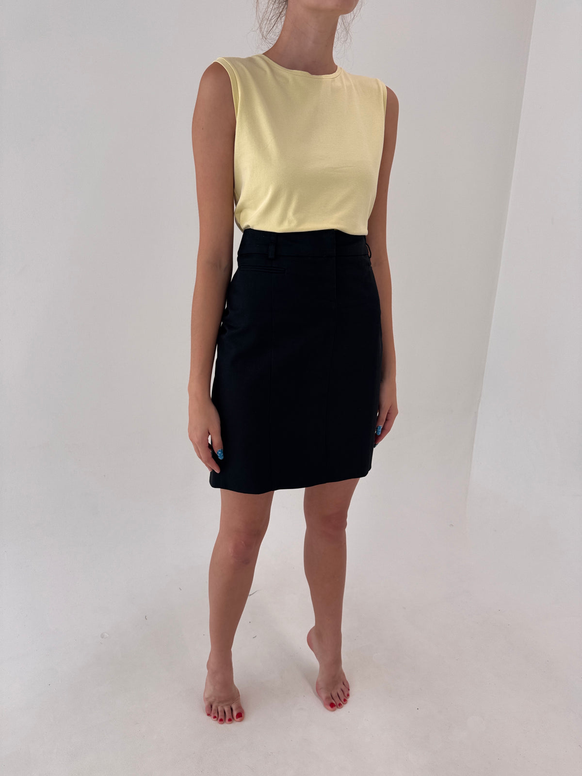 Fustă Missoni din twill negru de bumbac ultra confort în croi clasic