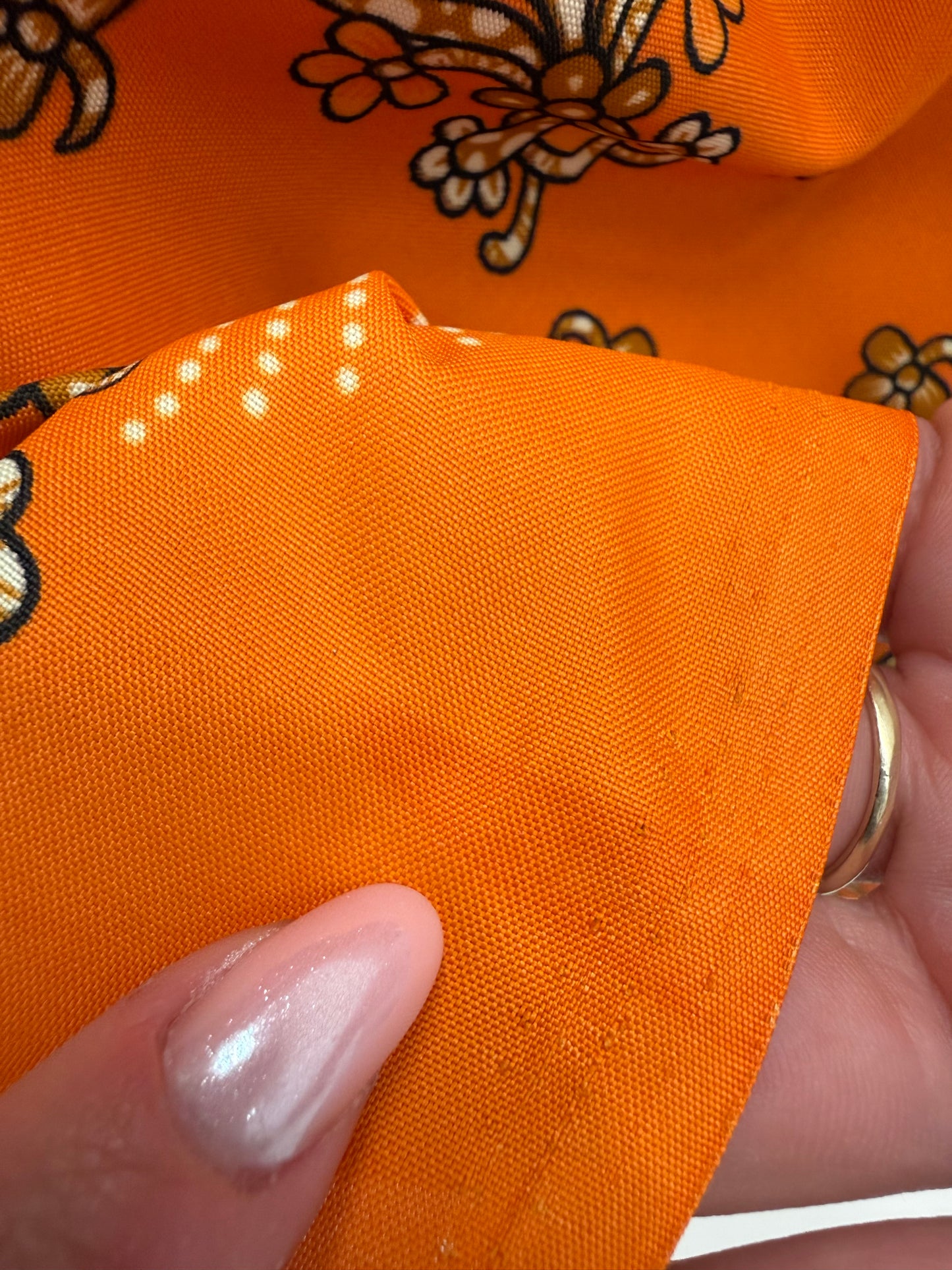 Fustă maxi din poplin excepțional cu print paisley pe oranj și talie ultra înaltă elastică