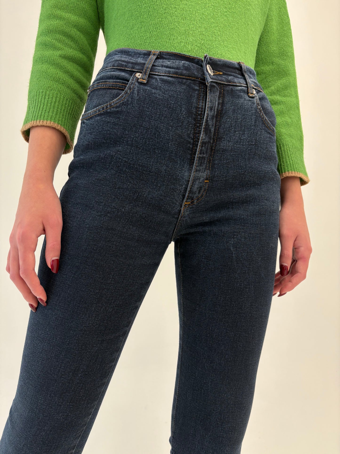 Jeans vintage tall premium modelator evazat dark wash