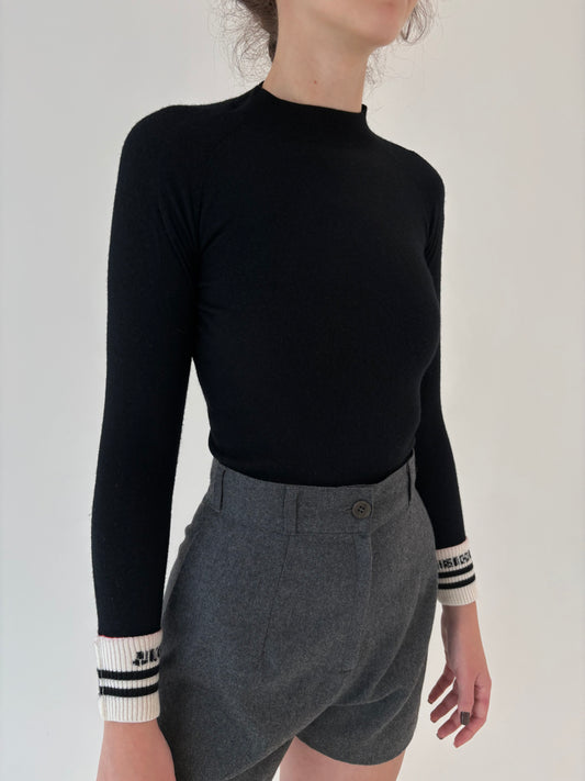 Maleta cropped de brand super premium Miss Sixty din cea mai fină lana