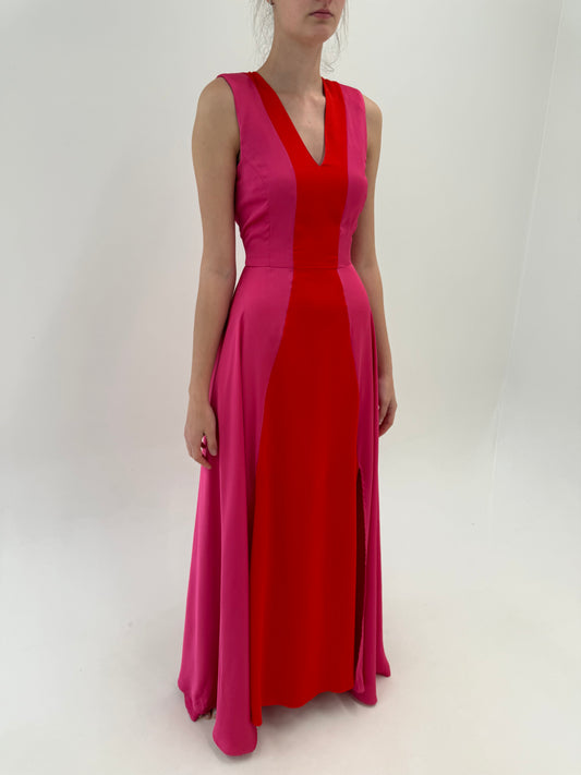 Rochie maxi de ocazie de brand super premium cambrata în culori tari