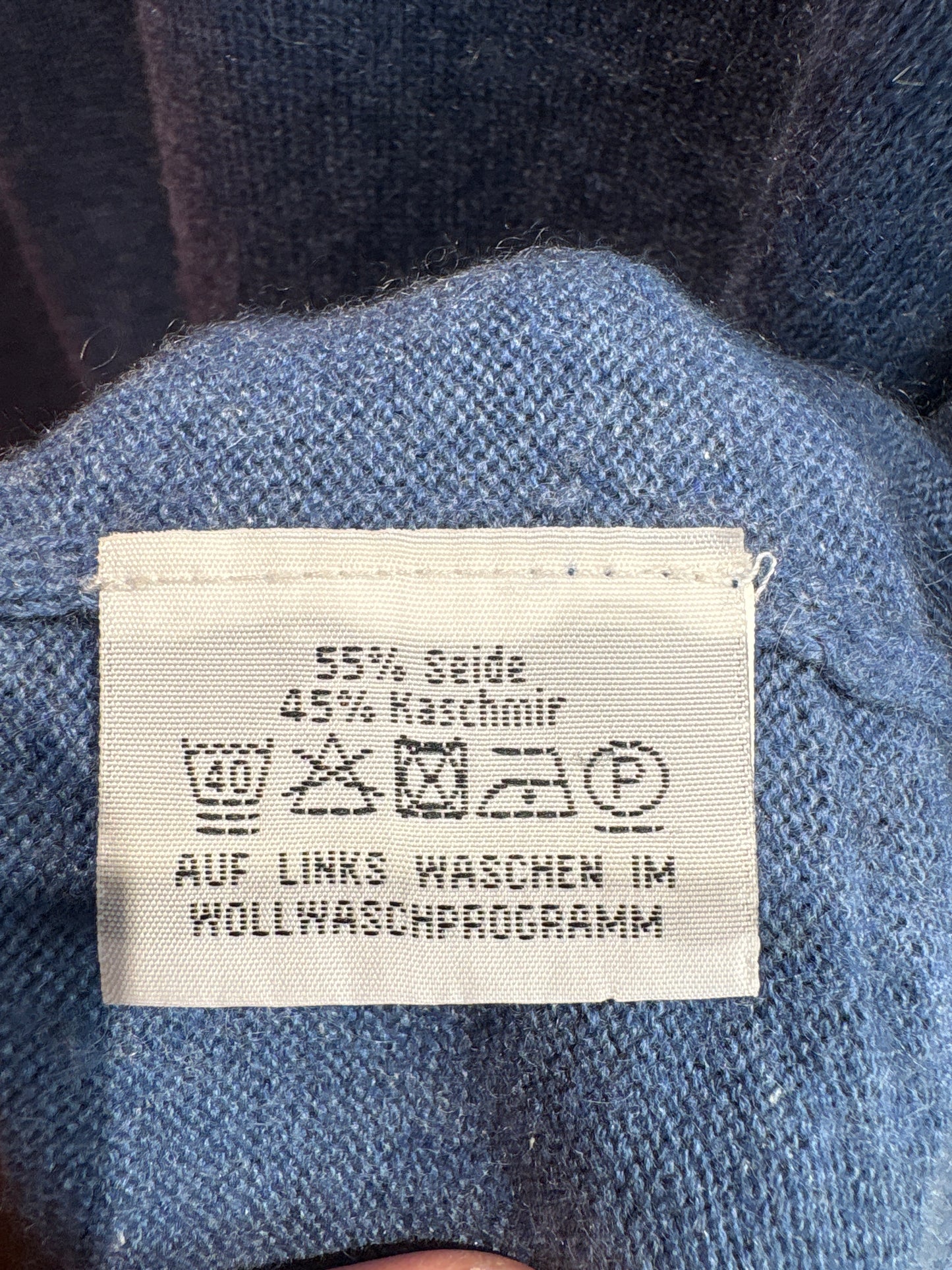 Pulover albastru ciel din cașmir și mătase naturală