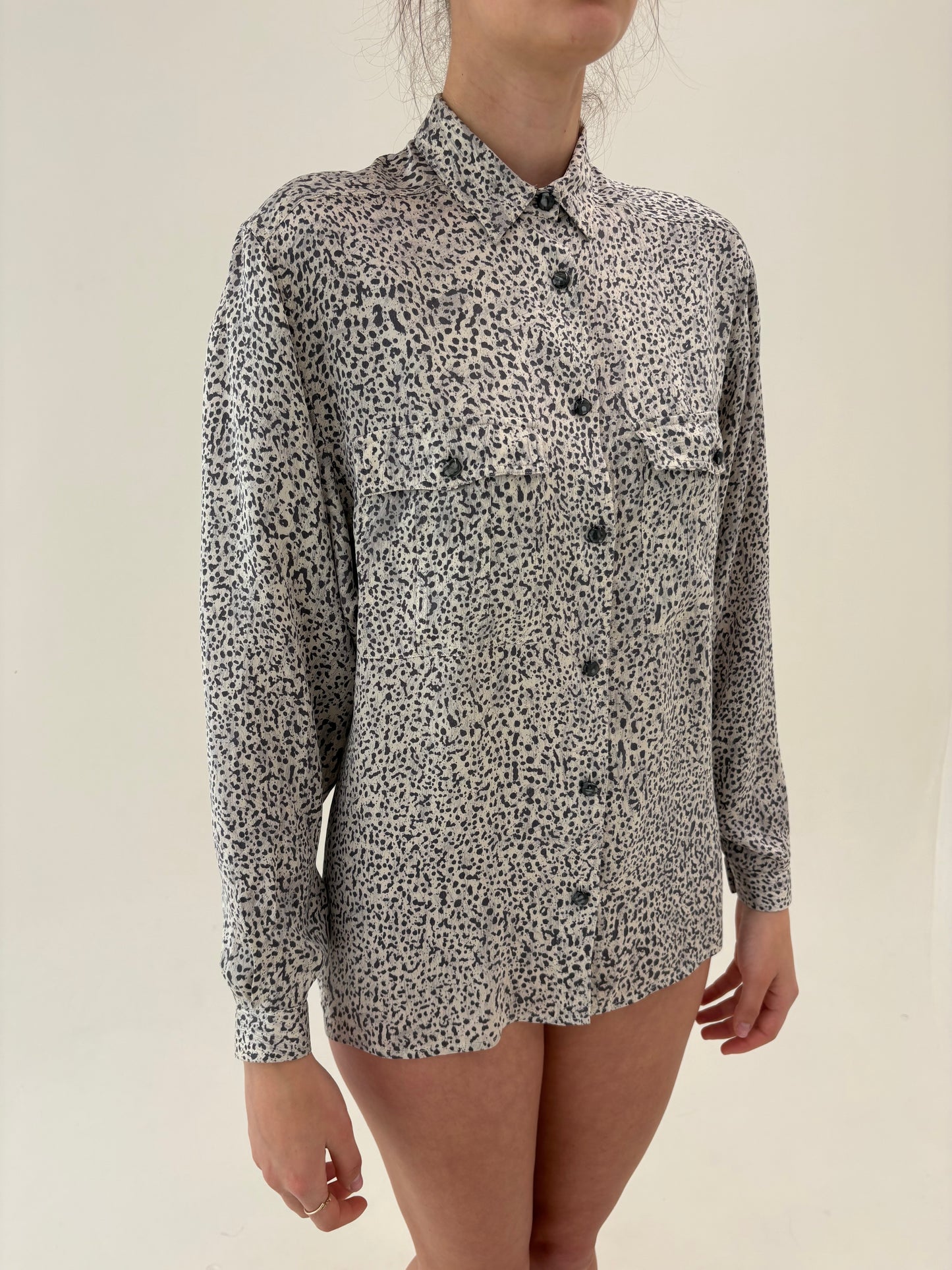 Cămașa vintage de brand luxury Les Copains din mătase naturală