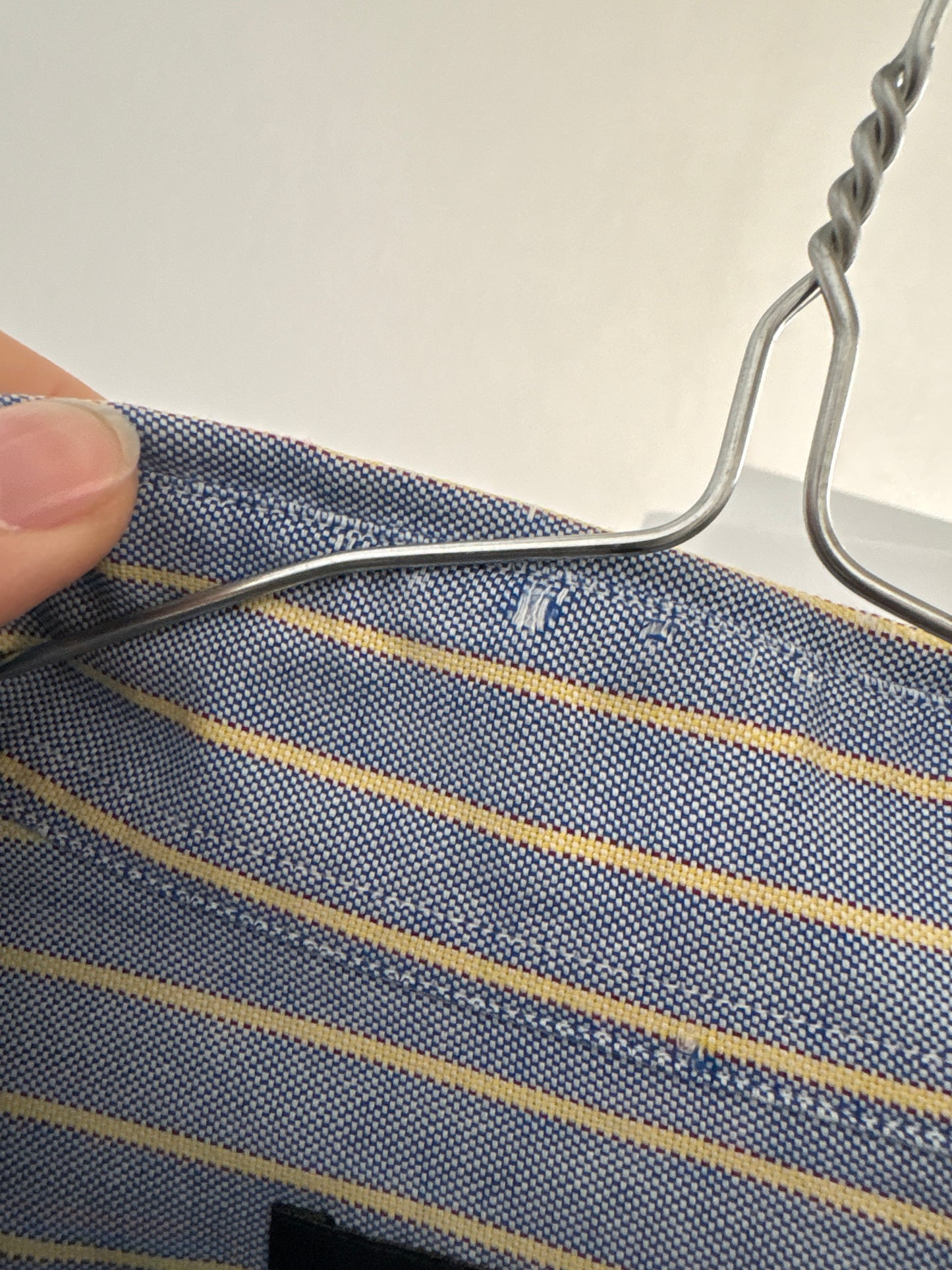 Cămașa Valentino baby blue în dungi fine butter yellow din poplin