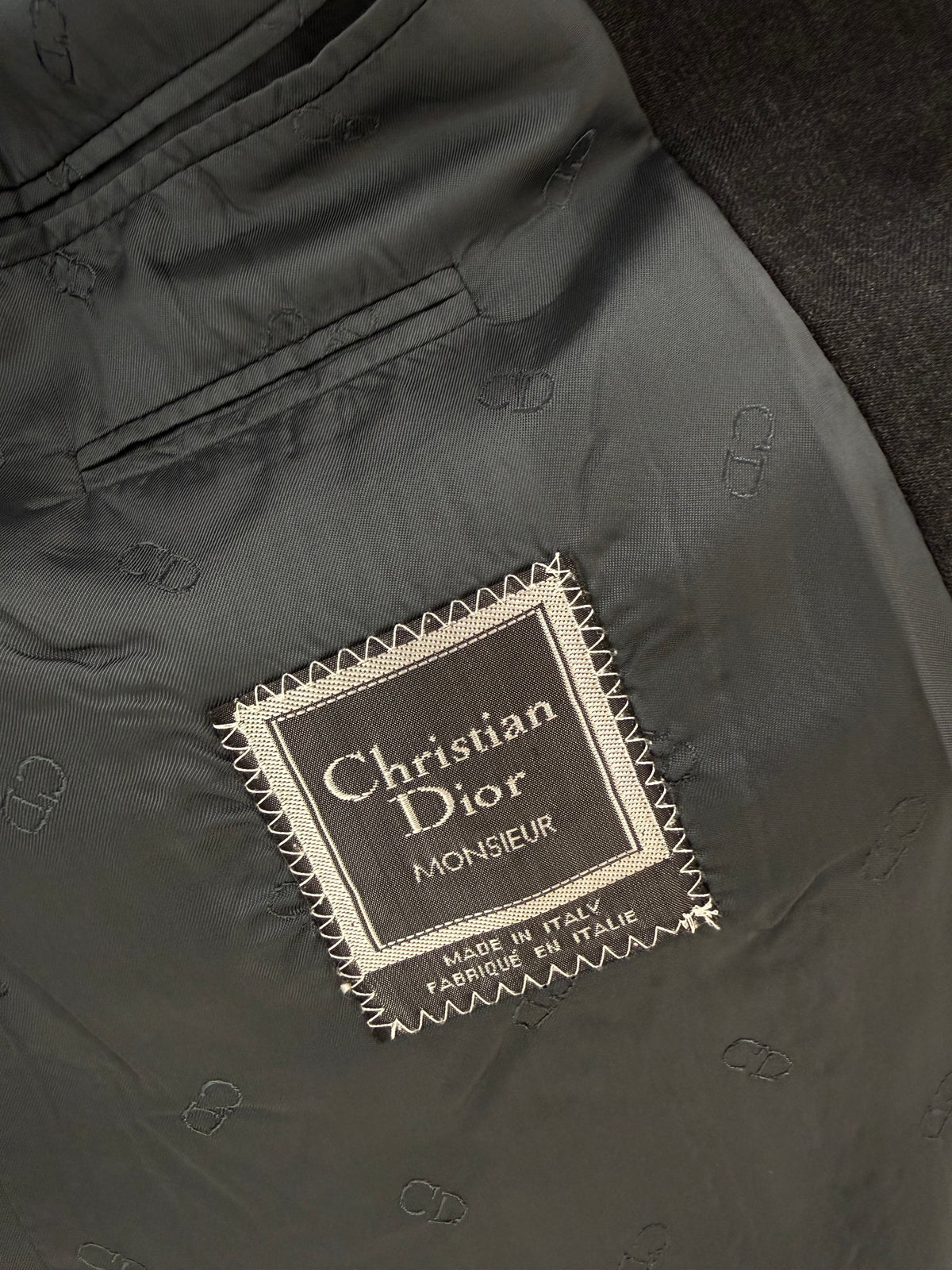 Sacou vintage Dior din lana extrafina charcoal gray