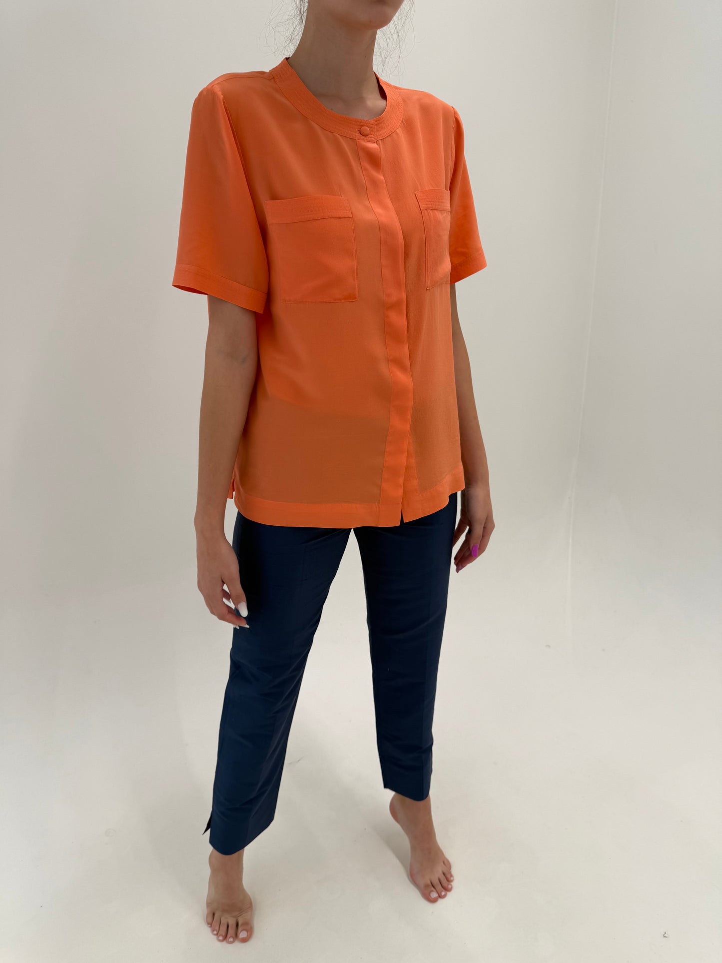 Pantaloni clasici Marella by Max Mara din mătase naturală