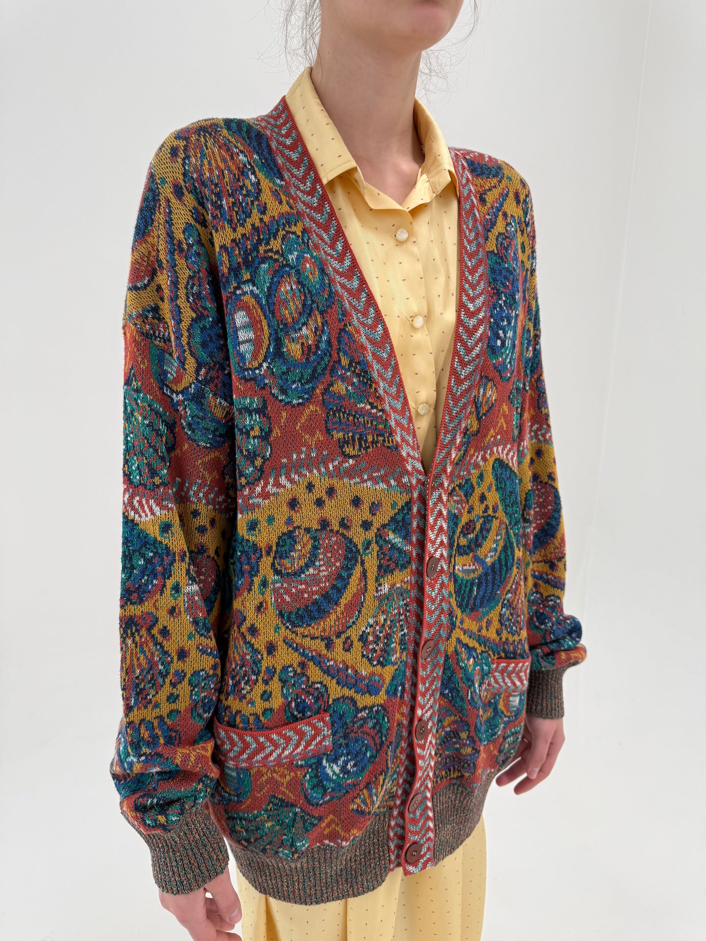 Cardigan vintage ultra luxury Missoni din bumbac din jerse specific brandului