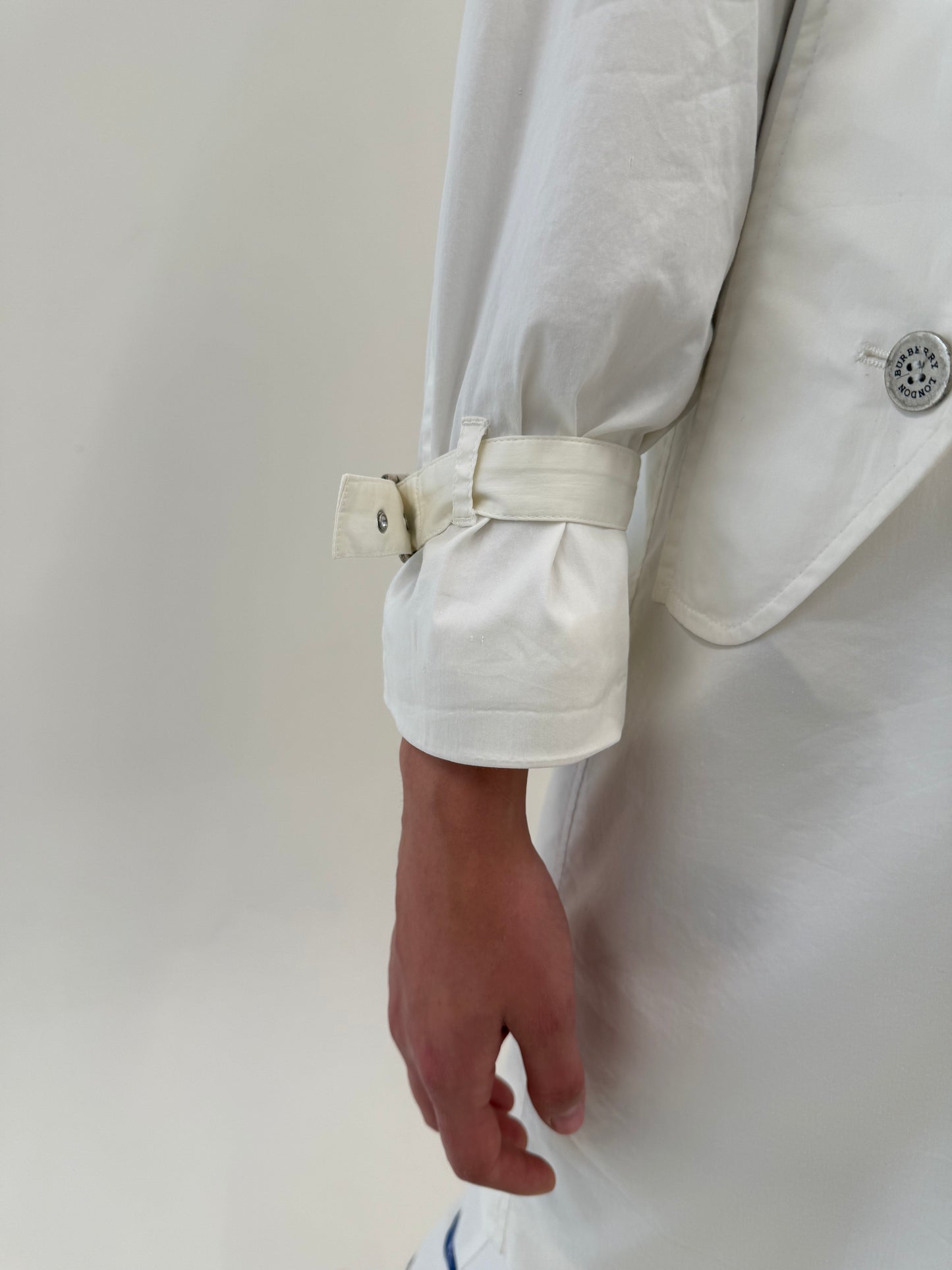 Trench Burberry de vară extrem de subțire butter white