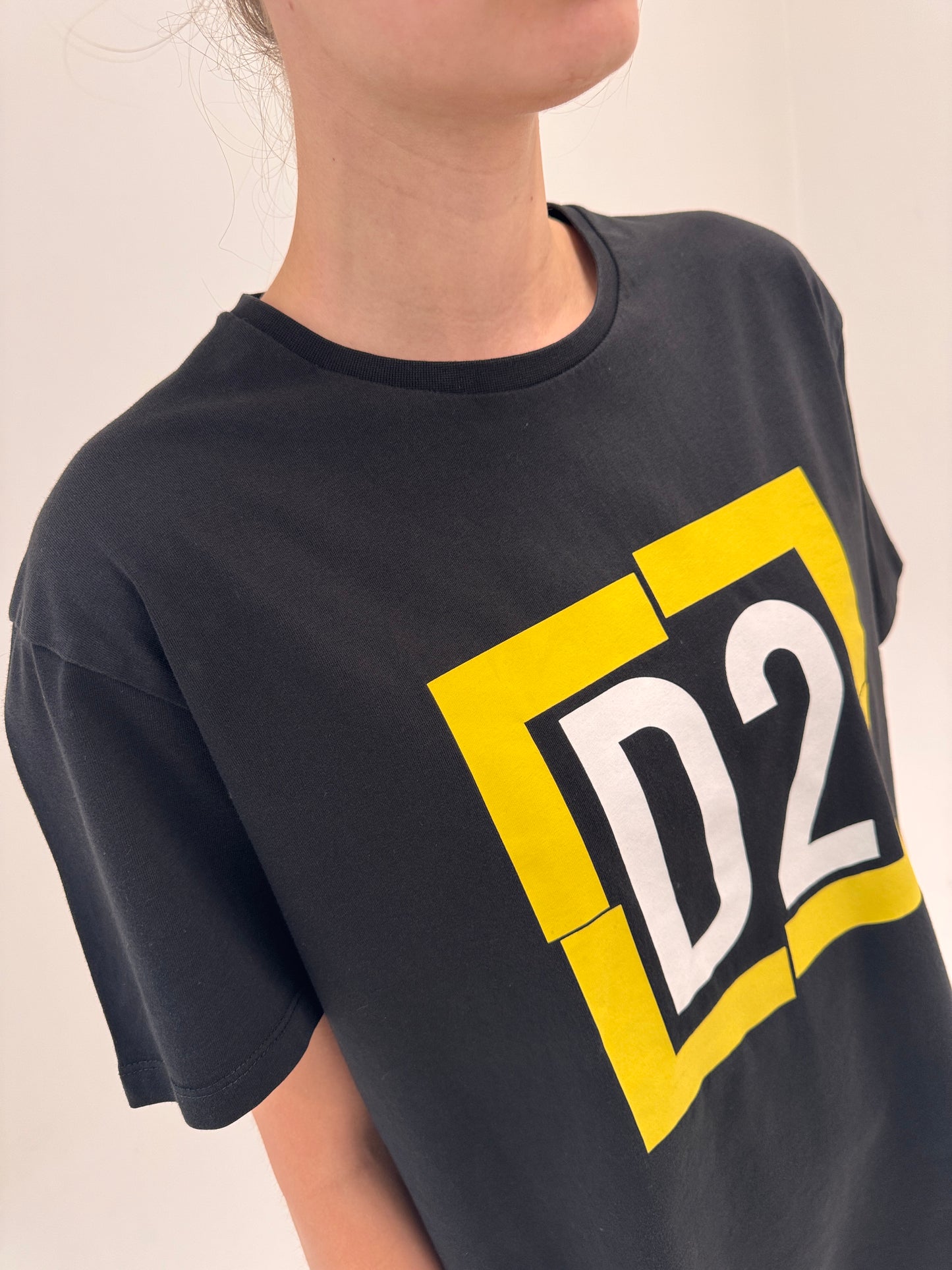Tricou negru Dsquared din bumbac premium de gramaj mare