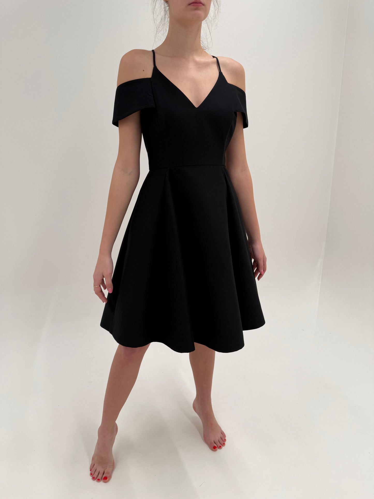 LBD luxury Halston in croi de ani 50 din mătase naturală și bumbac