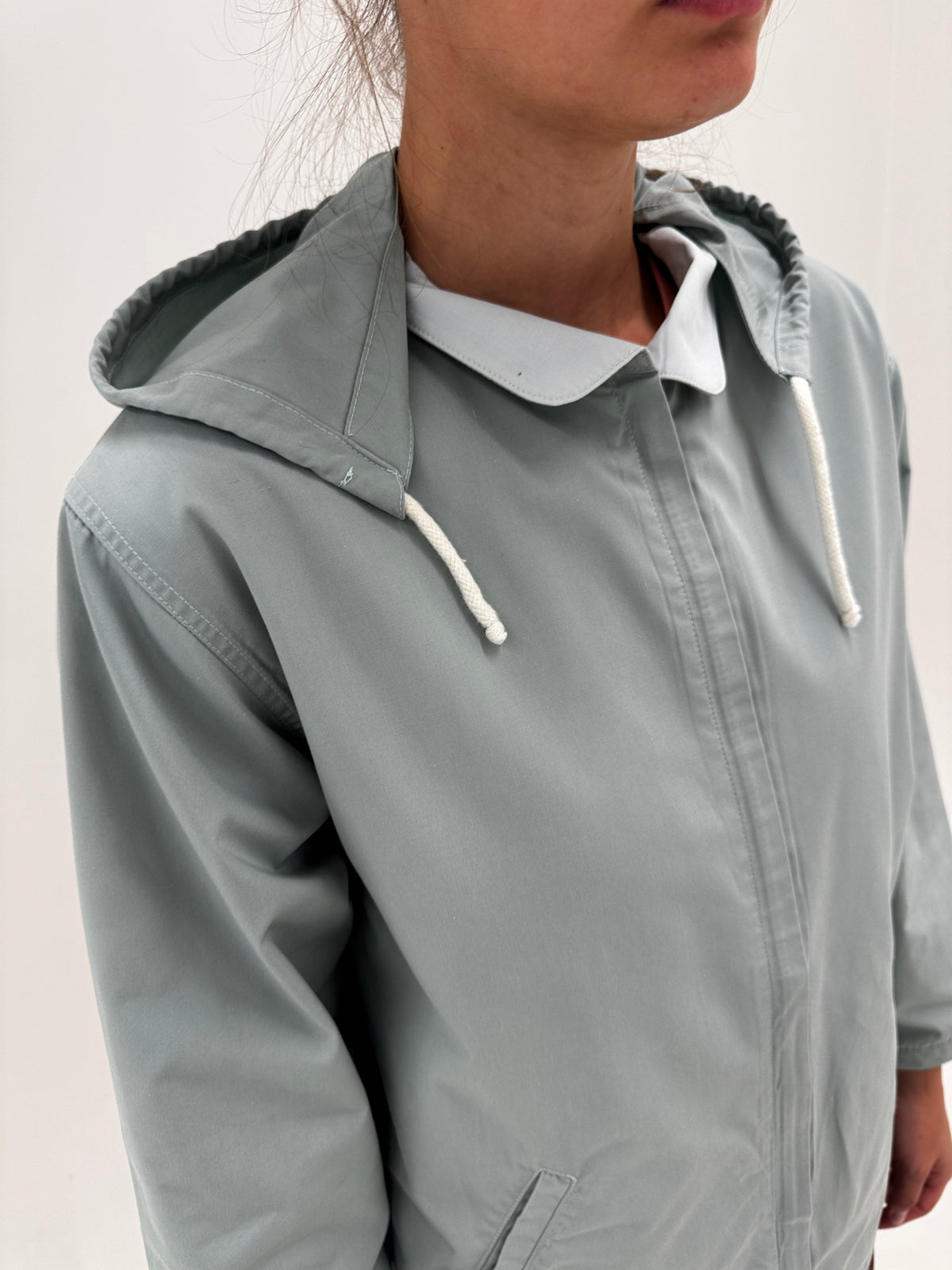 Jachetă impermeabilă de brand vintage luxury italian dusty baby blue