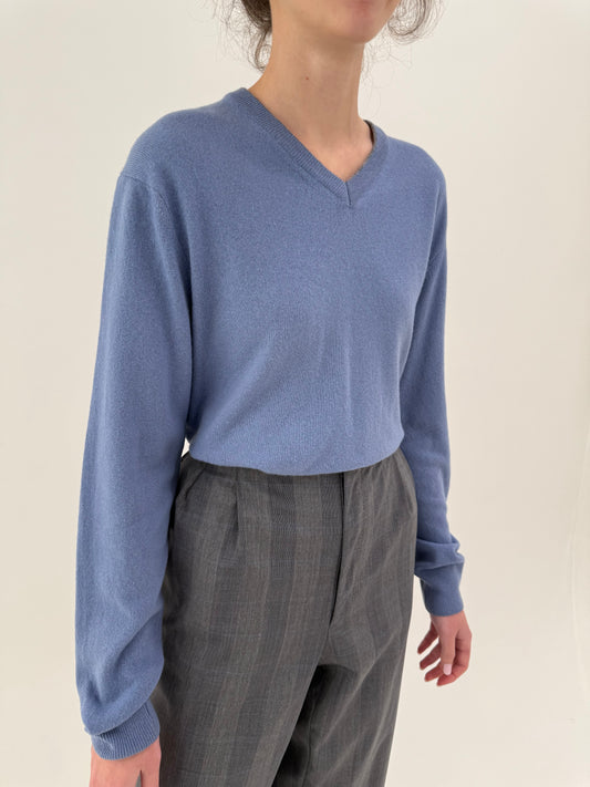 Pulover baby blue premium italian din lana marino extrafina în anchior