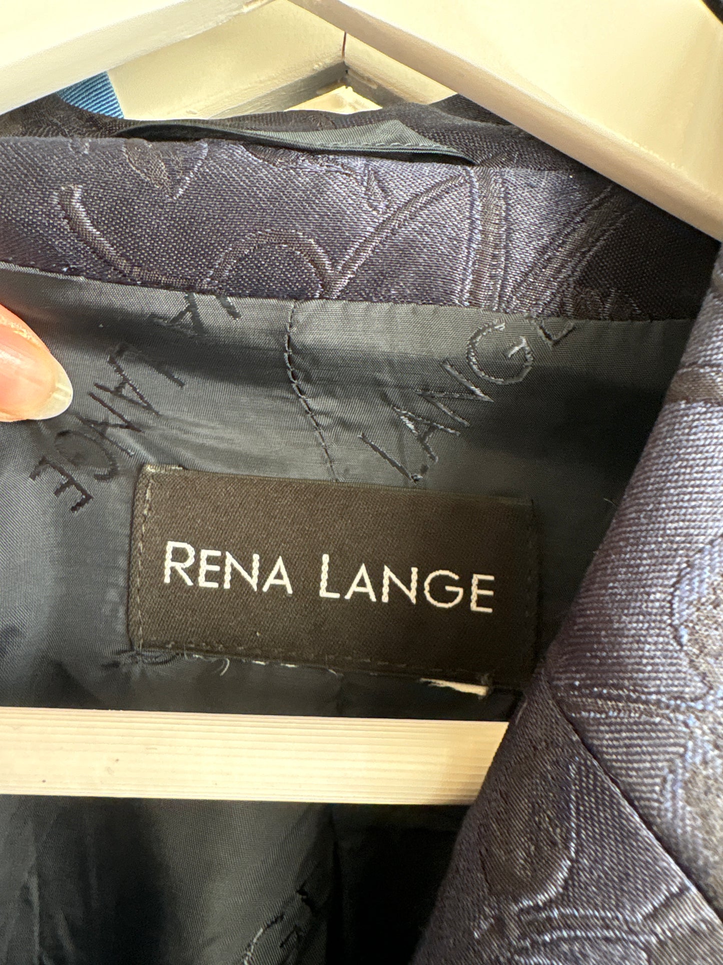 Sacou elegant Rena Lange din mix de mătase naturală jacquard in croi cambrat