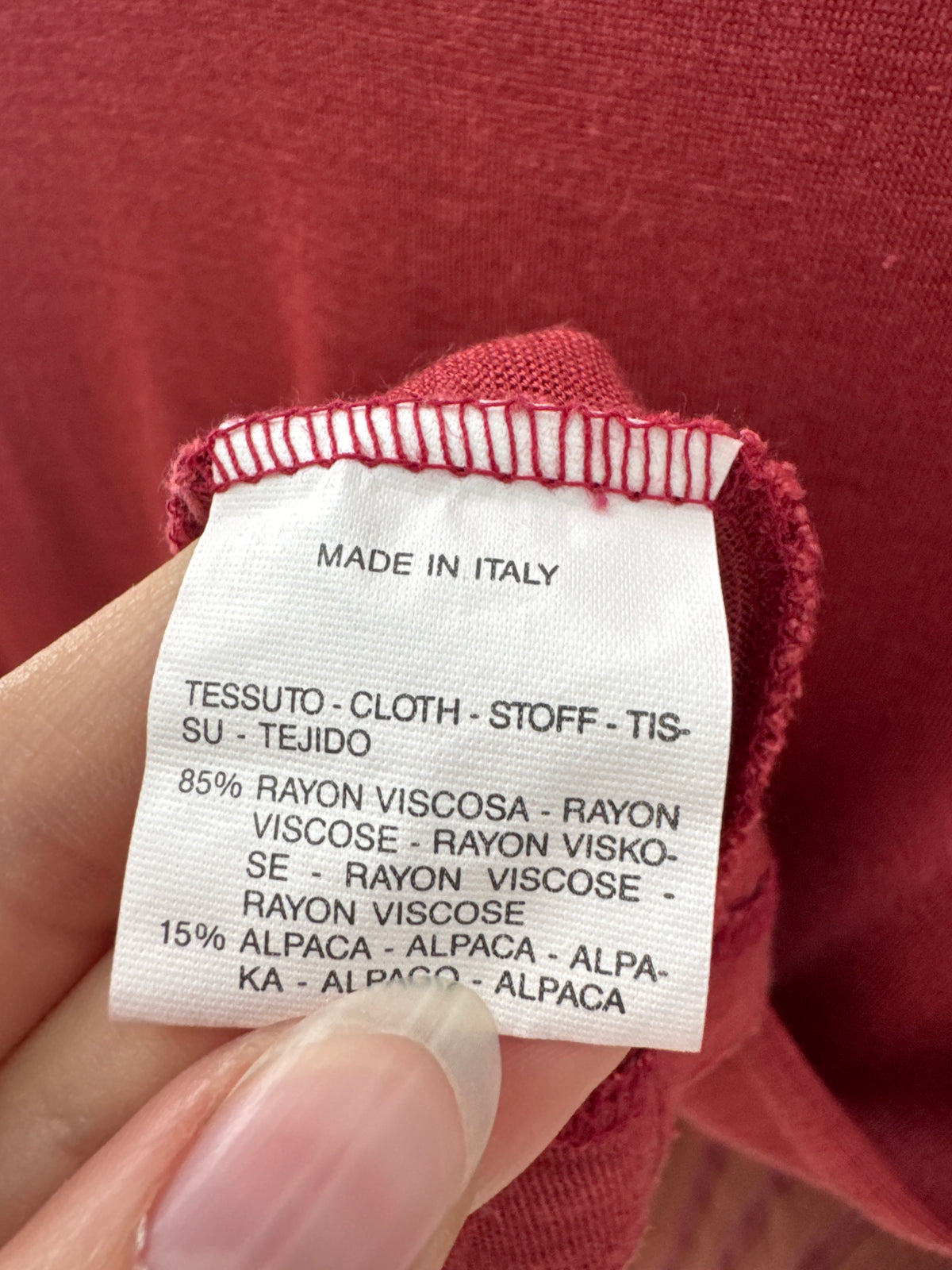 Top Max Mara terracota red din jerse de alpaka și vascoza all season