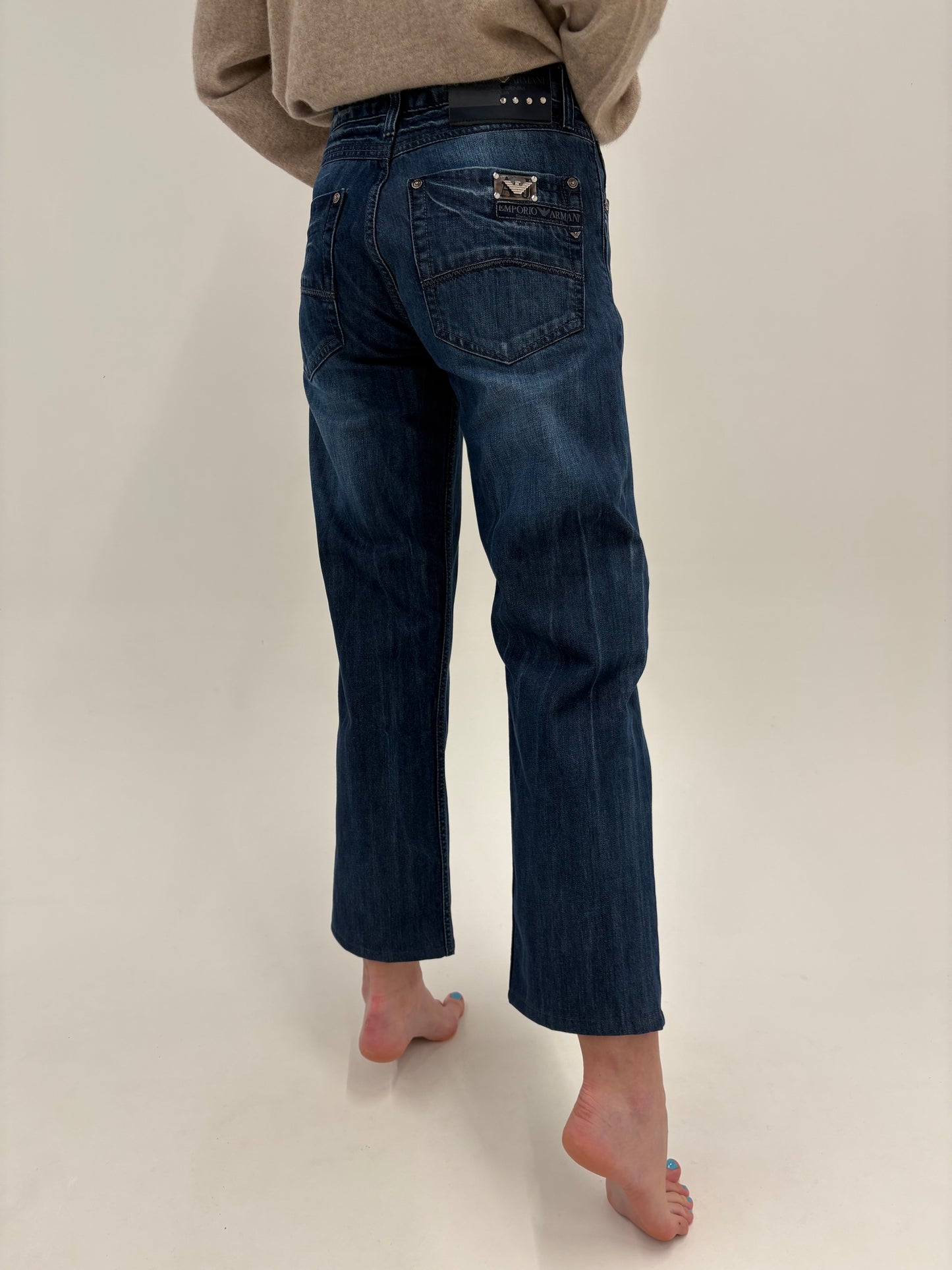 Jeans Armani dark wash plin straight leg