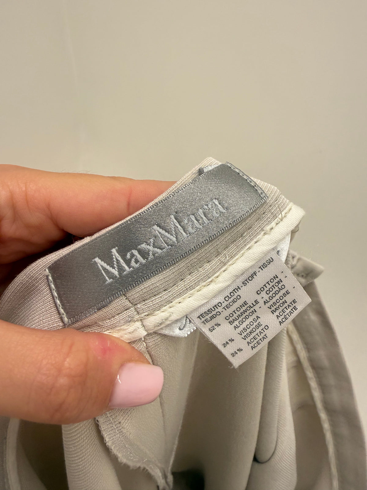 Pantaloni Max Mara din faille ultra confort silver gray cu talie ultra înaltă