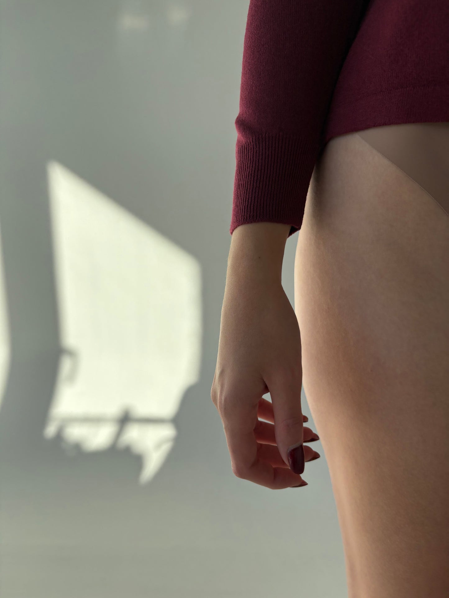 Maleta petite italian burgundy din lana merino extrafina