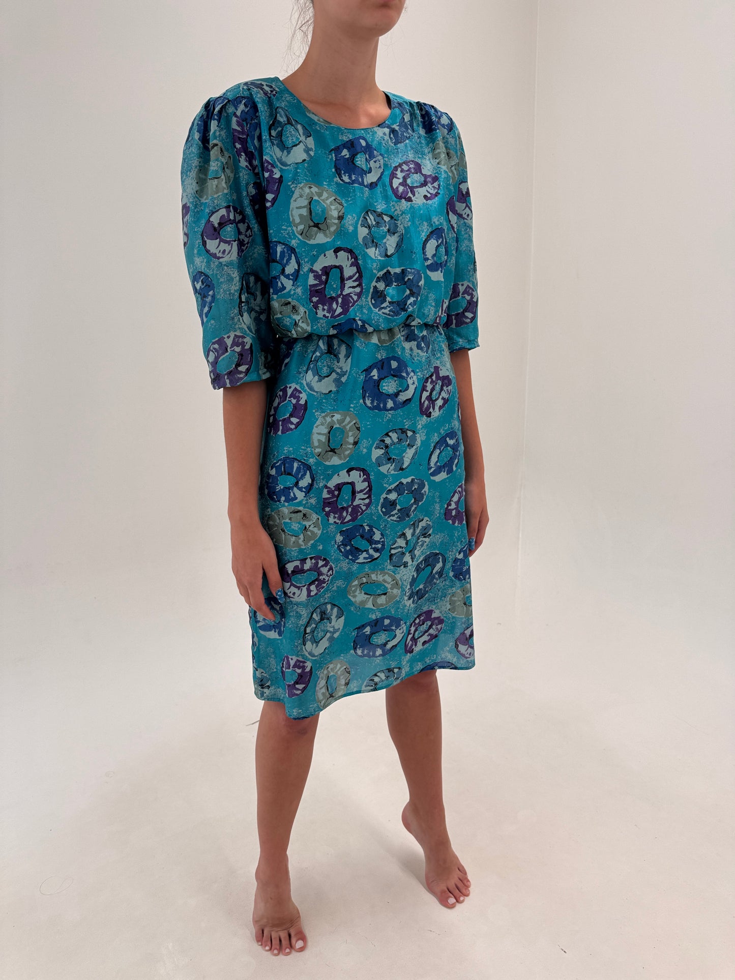 Rochie vintage nouă cu etichetă de brand premium italian din mătase naturală