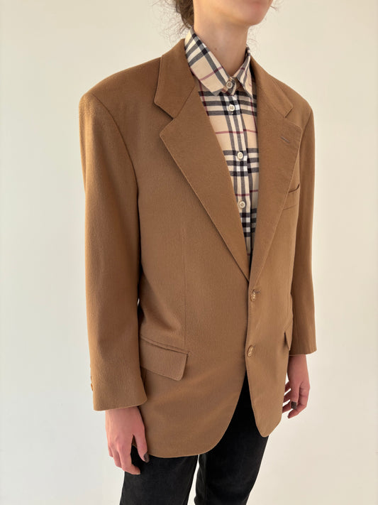 Sacou camel din stofa 100% cașmir utra luxury couture italian