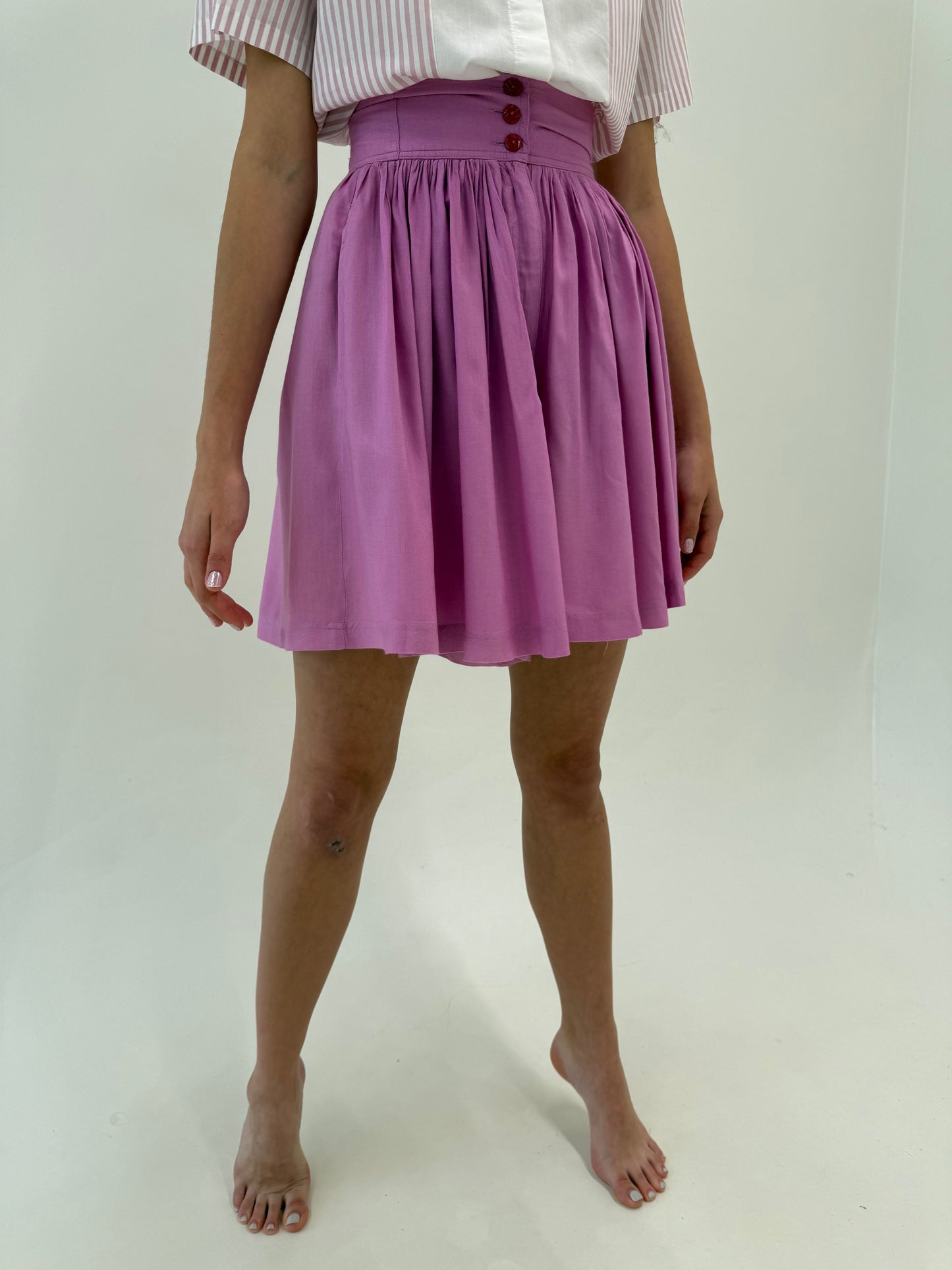 Pantaloni ultra ampli vaporosi de vară cu talie ultra marcată elastică