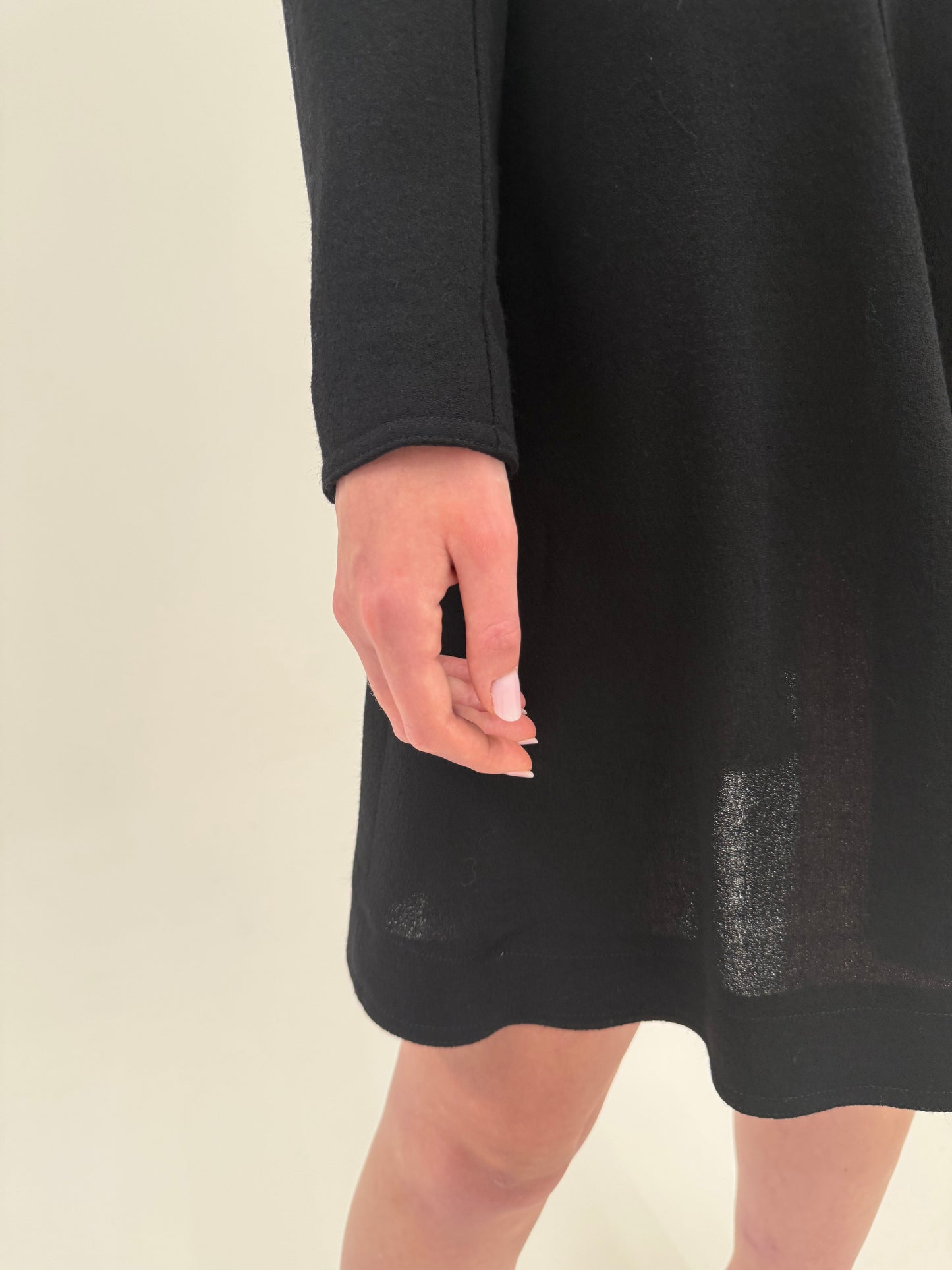 LBD old vintage late 80’s cambrata din creppe de lana extrafina