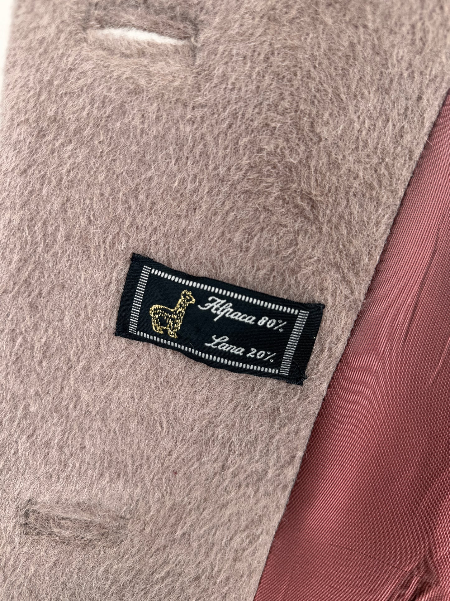 Palton excepțional brand luxury dusty pink 80% alpaca și lana extrafina