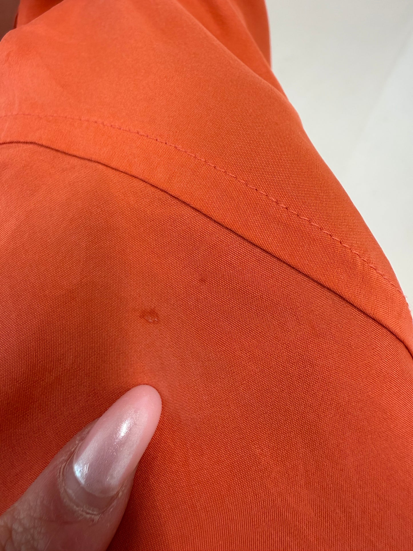 Rochie vintage italiană pumpkin orange tip cămașă din mătase naturală