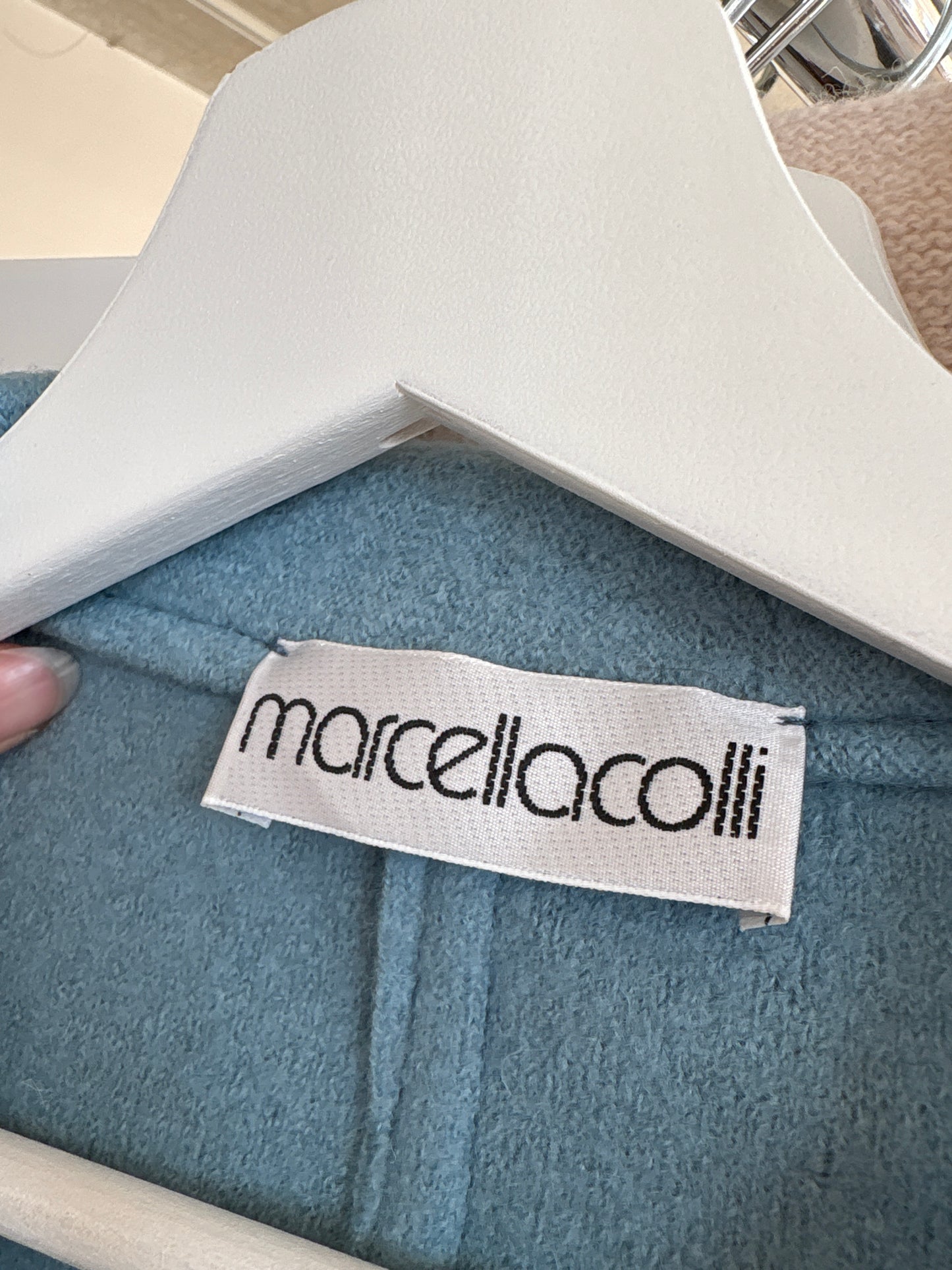 Sacou Italian high end baby blue petite din boiled wool extra confort